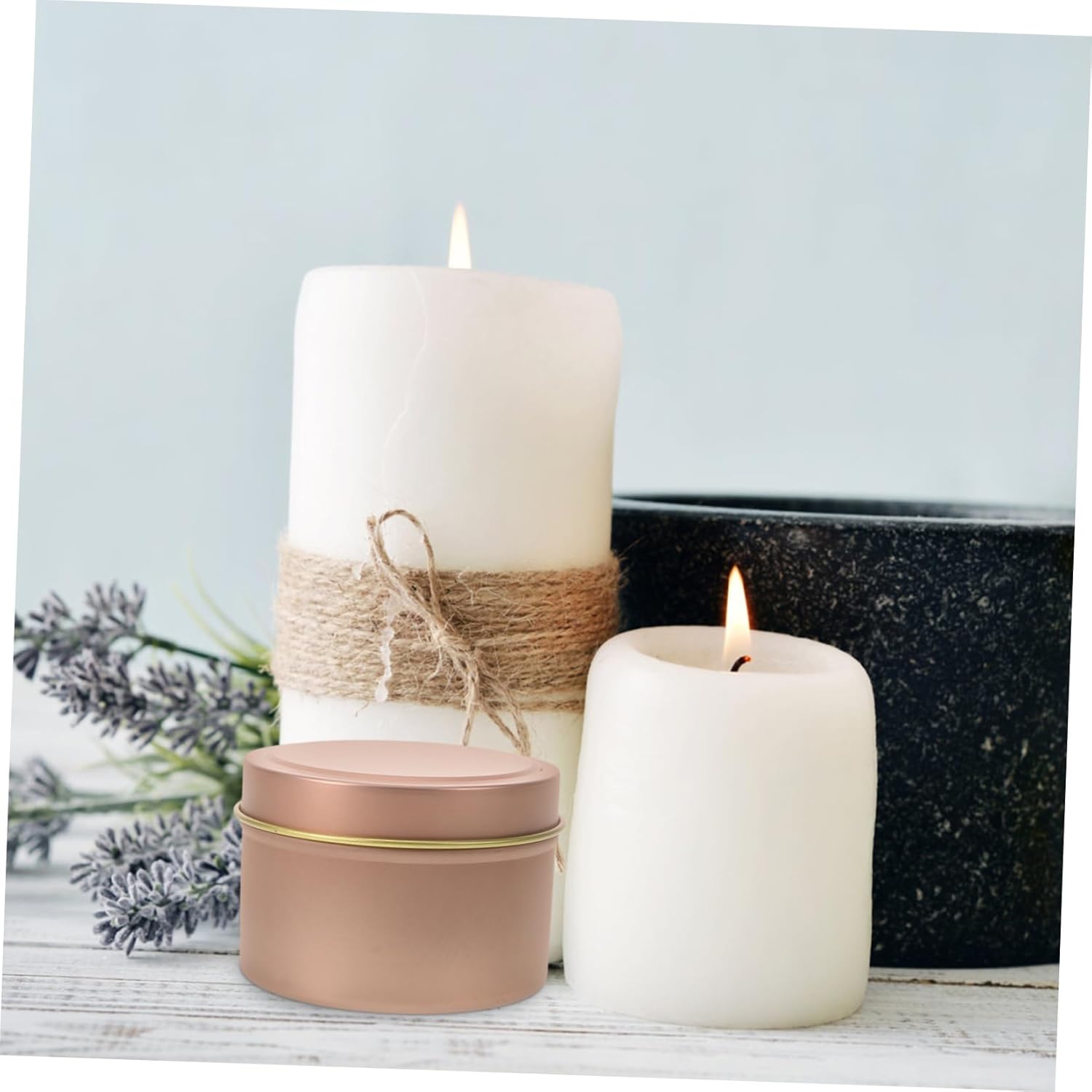 Jecompris 12Pcs Metal Candle Tins with Lids