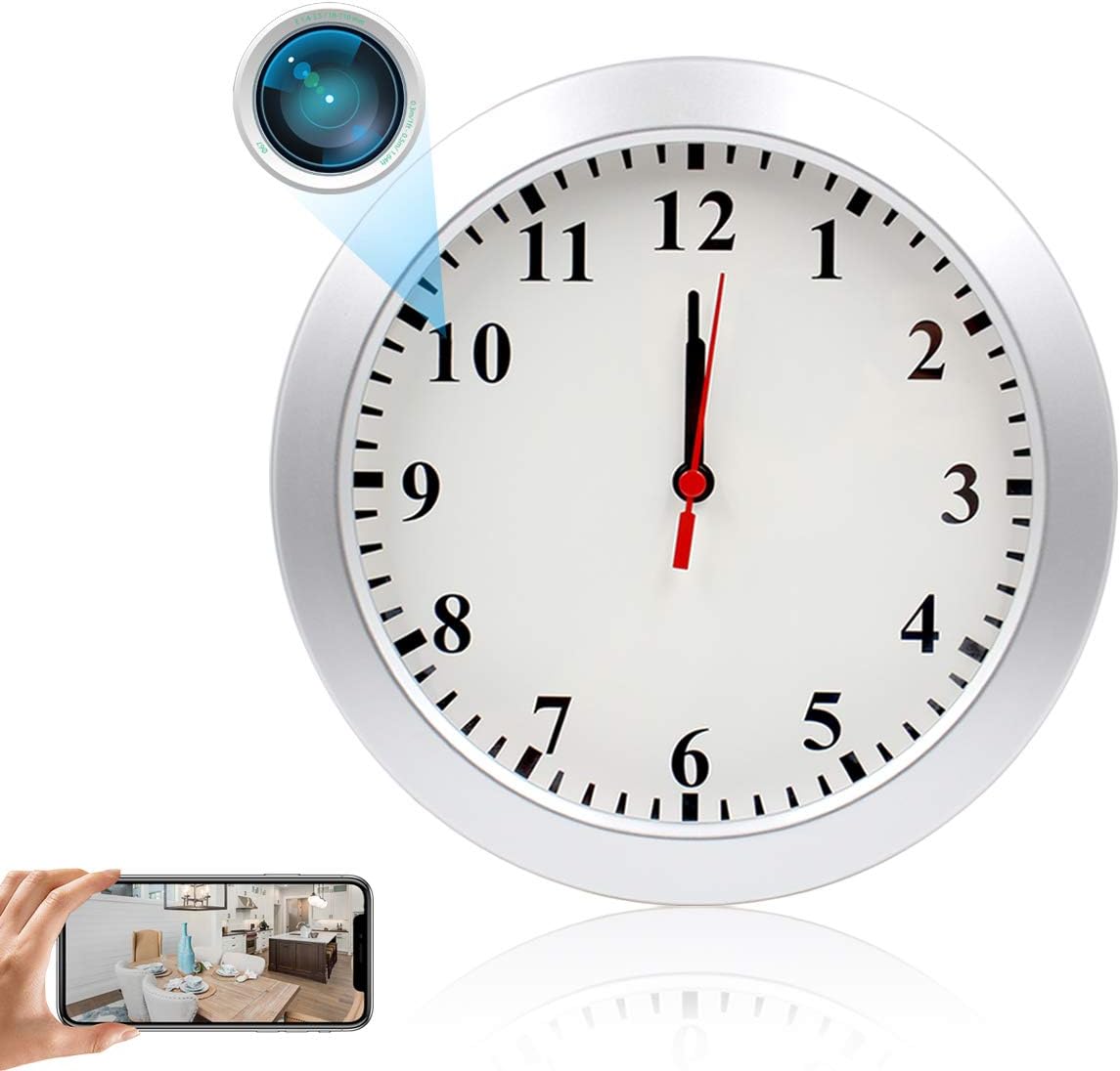 Hidden Spy Camera Wall Clock with HD WiFi and Motion Detection