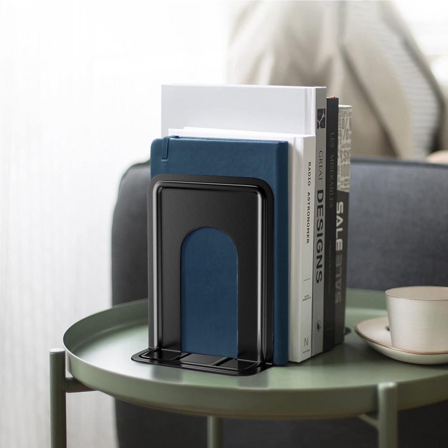 MaxGear Premium Matte Black Book Ends 4 Piece