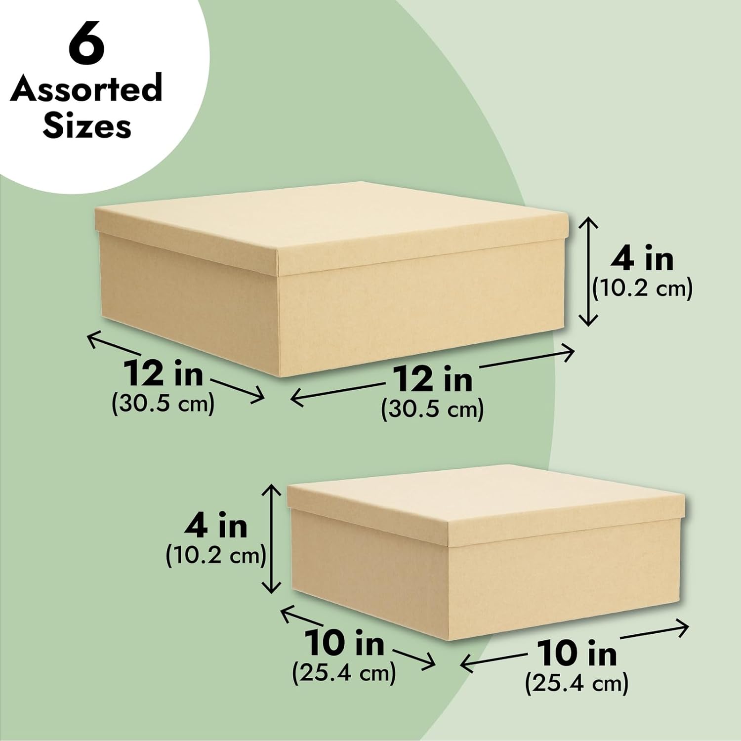 6-Pack Square Nested Gift Boxes with Lids