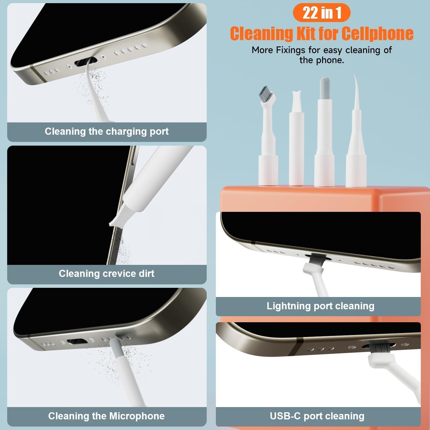 22-in-1 Laptop Cleaning Kit with Key Puller and Shaft Puller