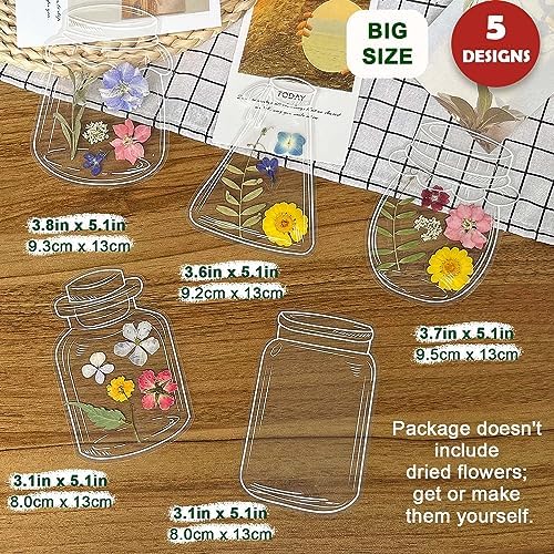 Krinisou Dried Flower Bookmark Kit 20pcs DIY Transparent Bookmarks