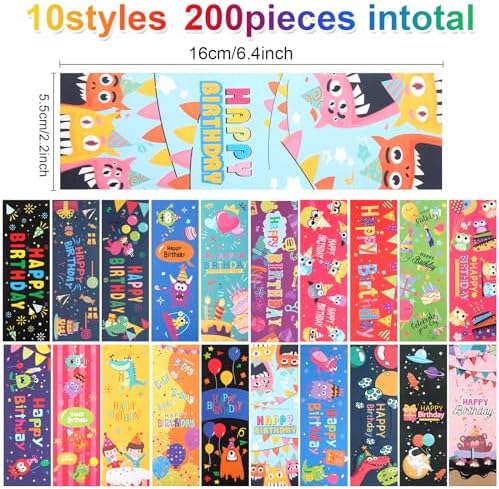 500 Piece Happy Birthday Gift Set with Pencils Bracelets Bookmarks and Stickers