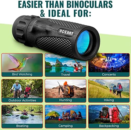 Roxant Viper 10x25 Monocular Telescope - Military Grade BAK4 Prism Pocket Scope