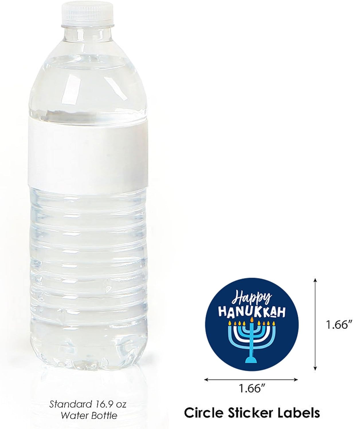 Big Dot of Happiness Hanukkah Menorah Sticker Labels - 24 Count