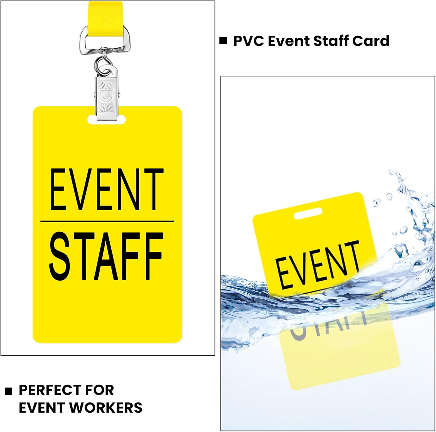 Qilery 50 Set Lanyards with PVC Cards for Events