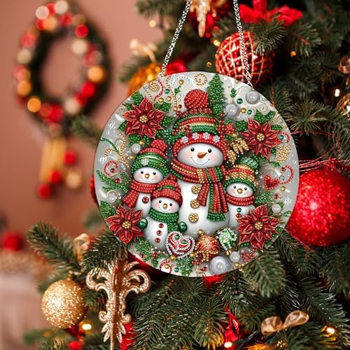 DIY Christmas Diamond Art Snowman Wreath Kit