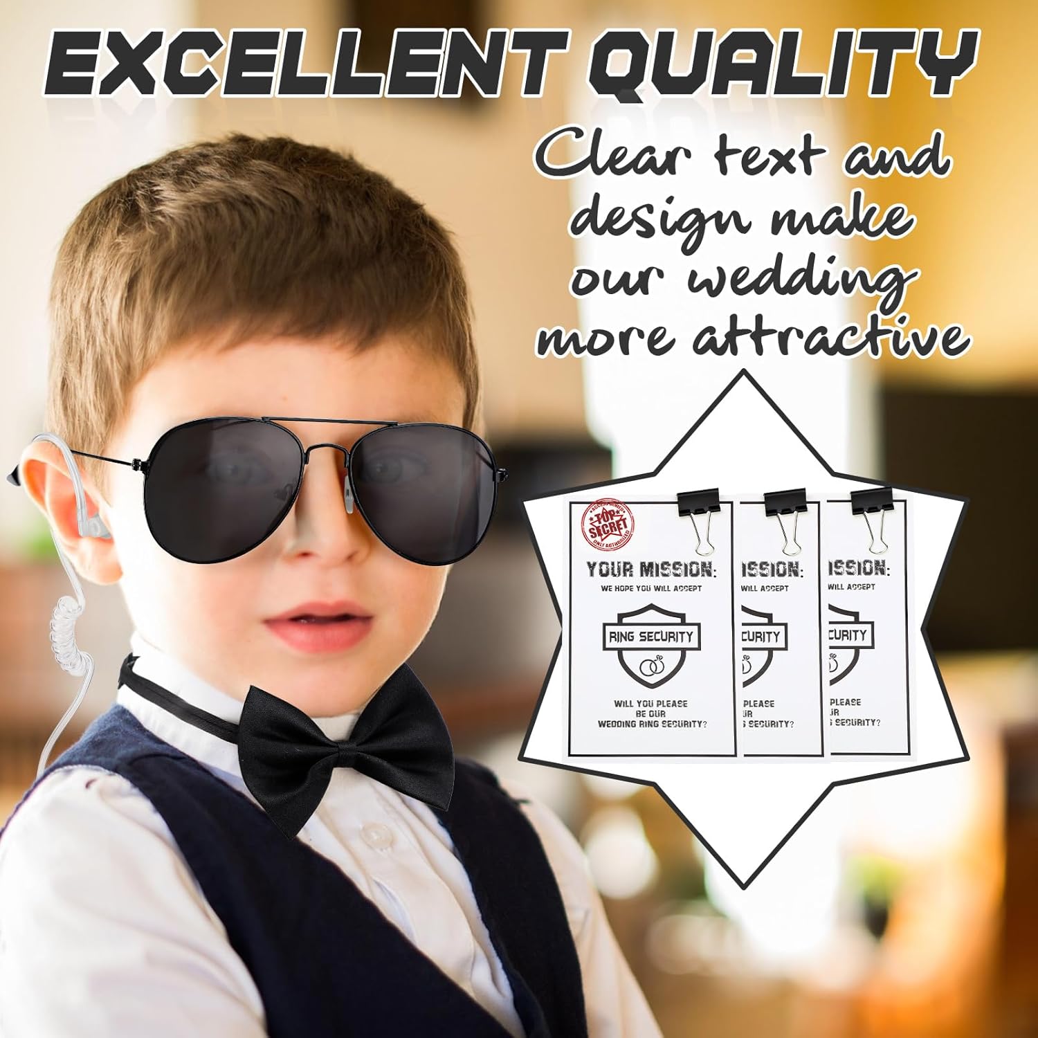 Mepase 7 Pcs Ring Bearer Security Set for Kids