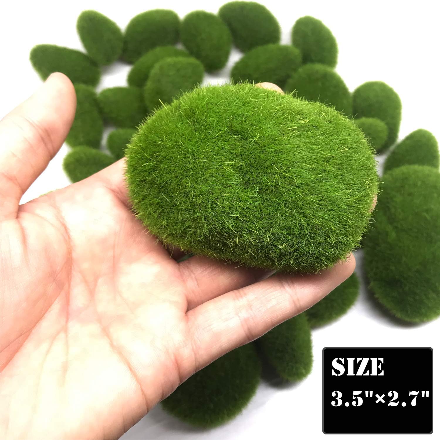 Woohome 25 pcs Artificial Moss Rocks Decor