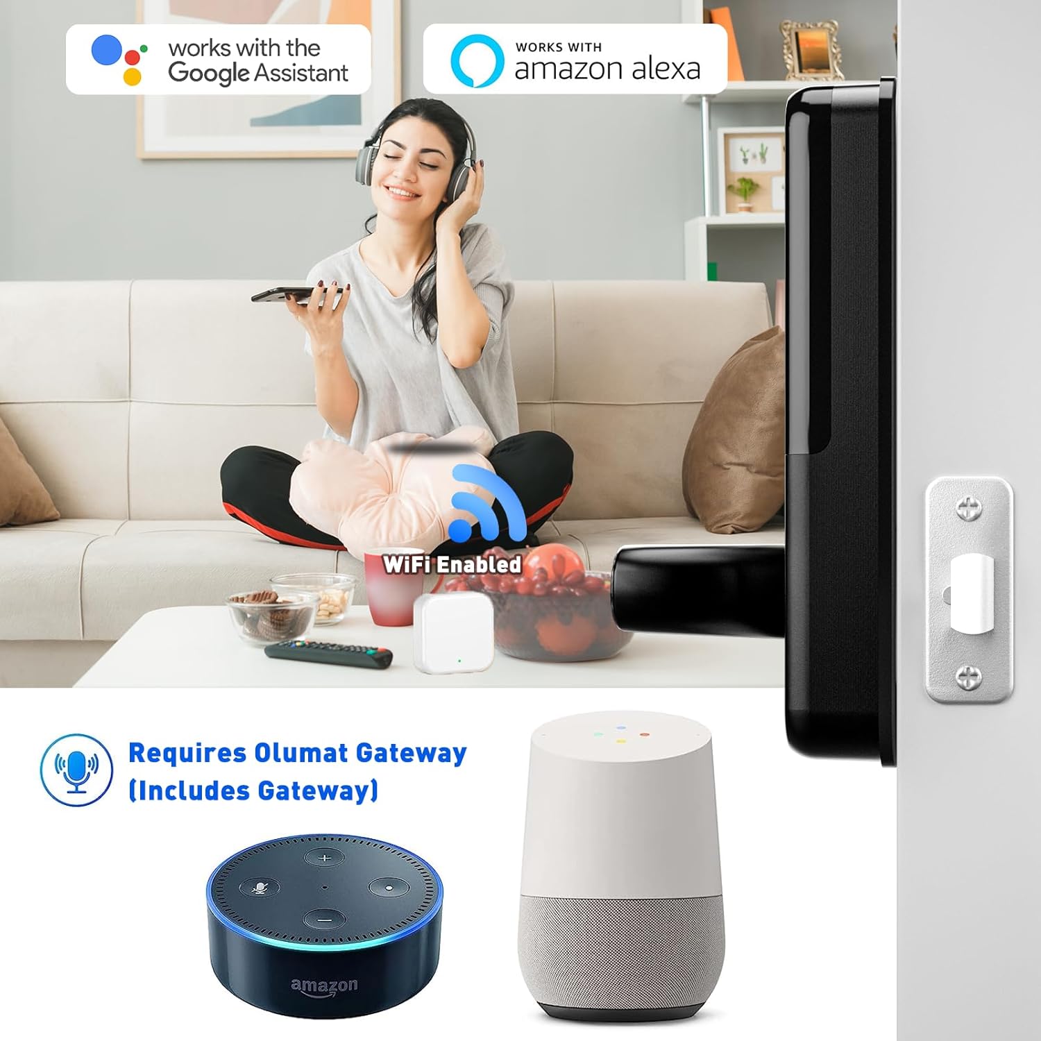 8-in-1 Smart Door Lock with Biometric Fingerprint Keypad
