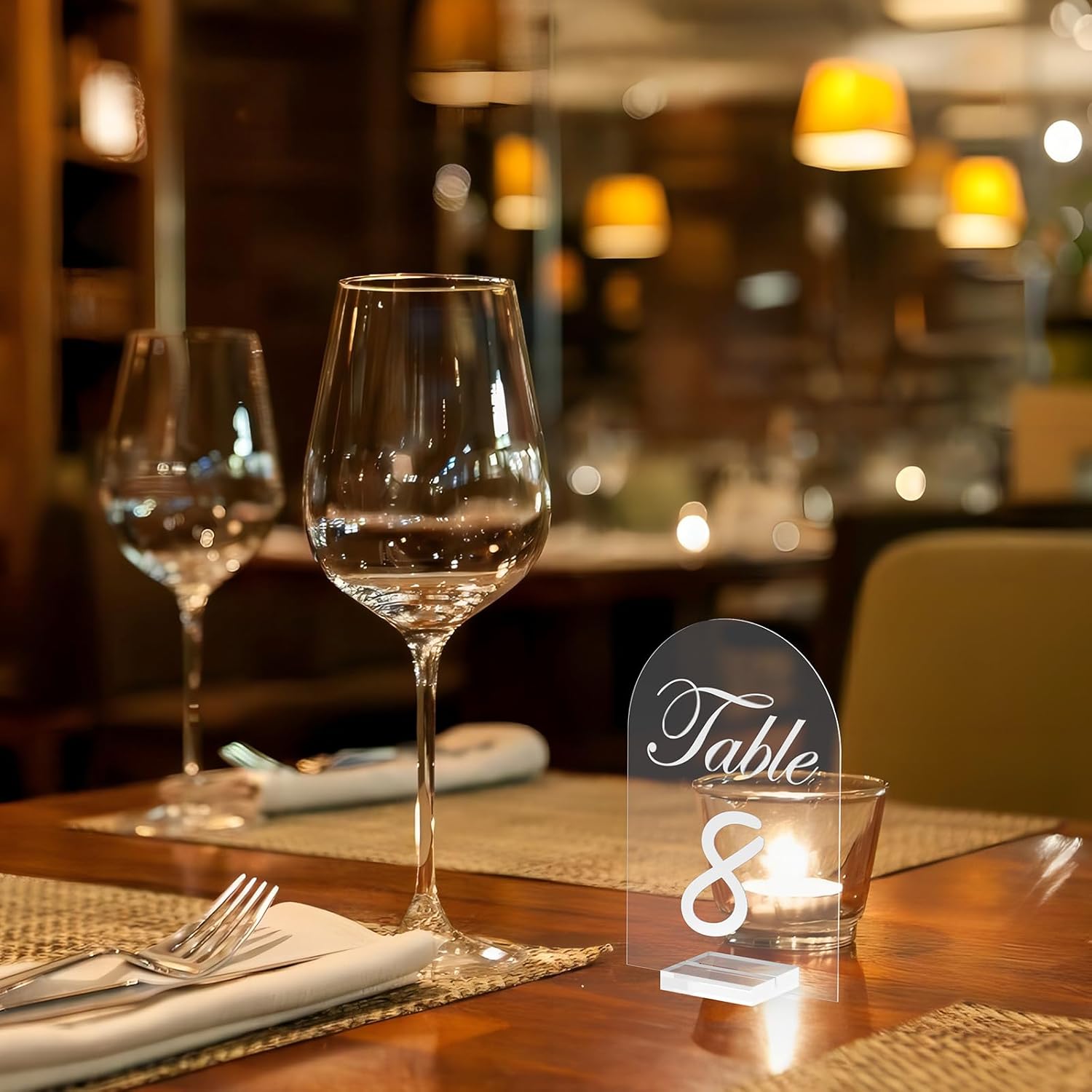 12 Pcs Clear Acrylic Name Card Holders for Table