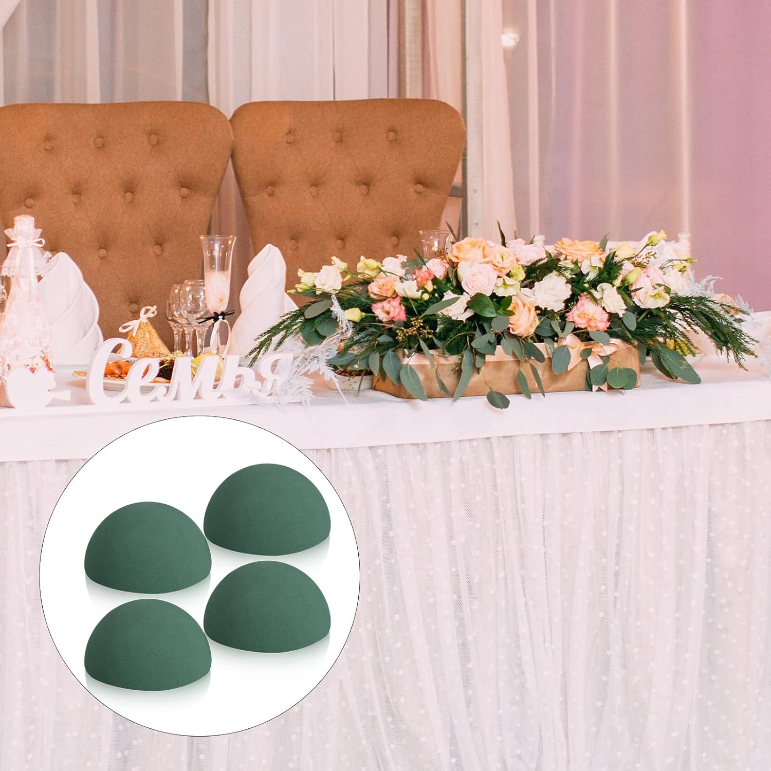 Boao Floral Dry Foam Half Ball 4 Pack