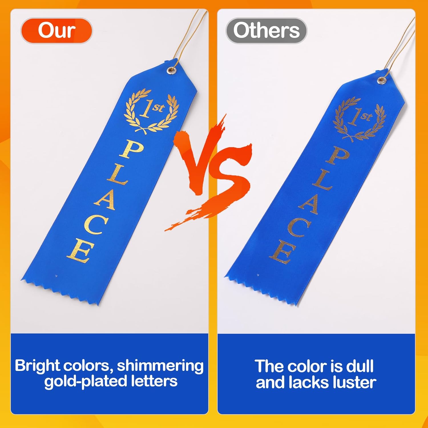 48PCS Award Ribbons with Event Card and Gold Rope