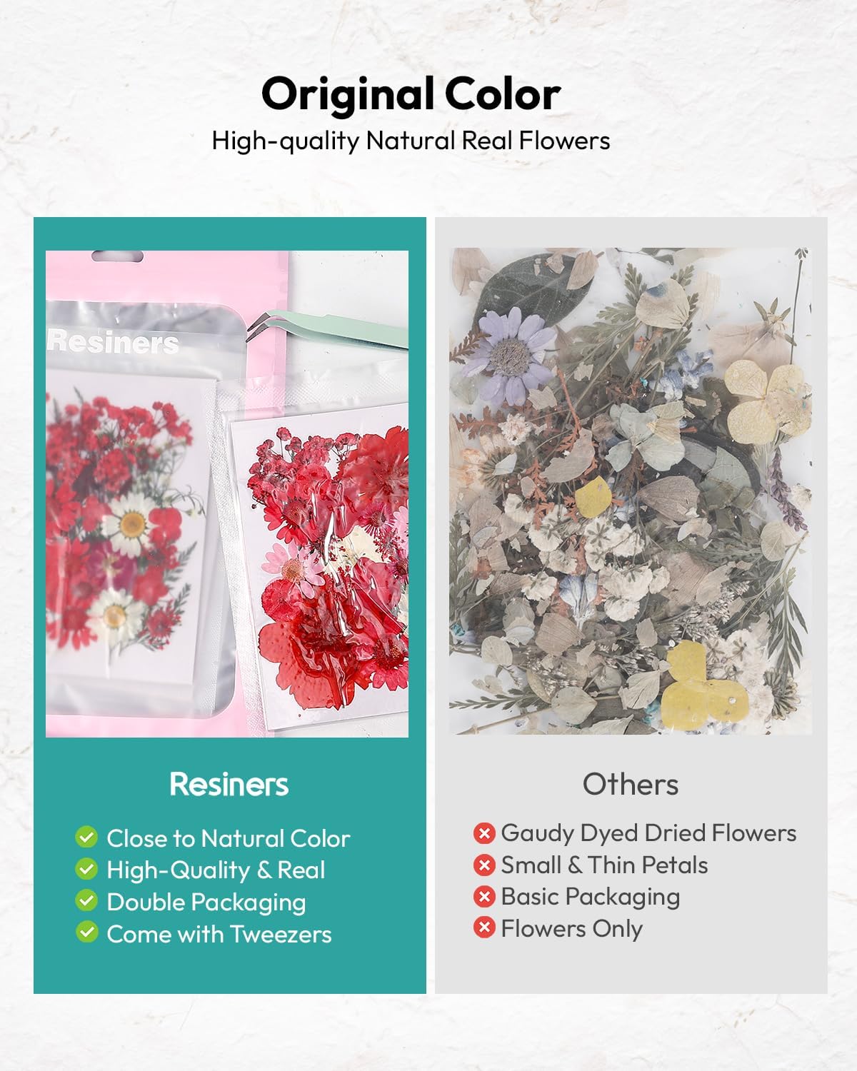 Resiners Cherry Dried Flowers 174pcs Craft Kit