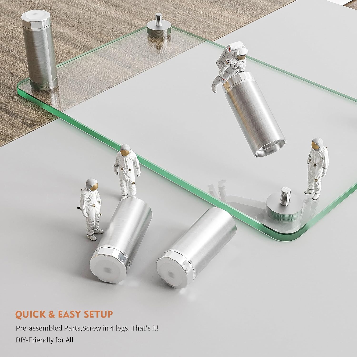 2 Pack Adjustable Monitor Riser with Tilt and Space-Saving Design