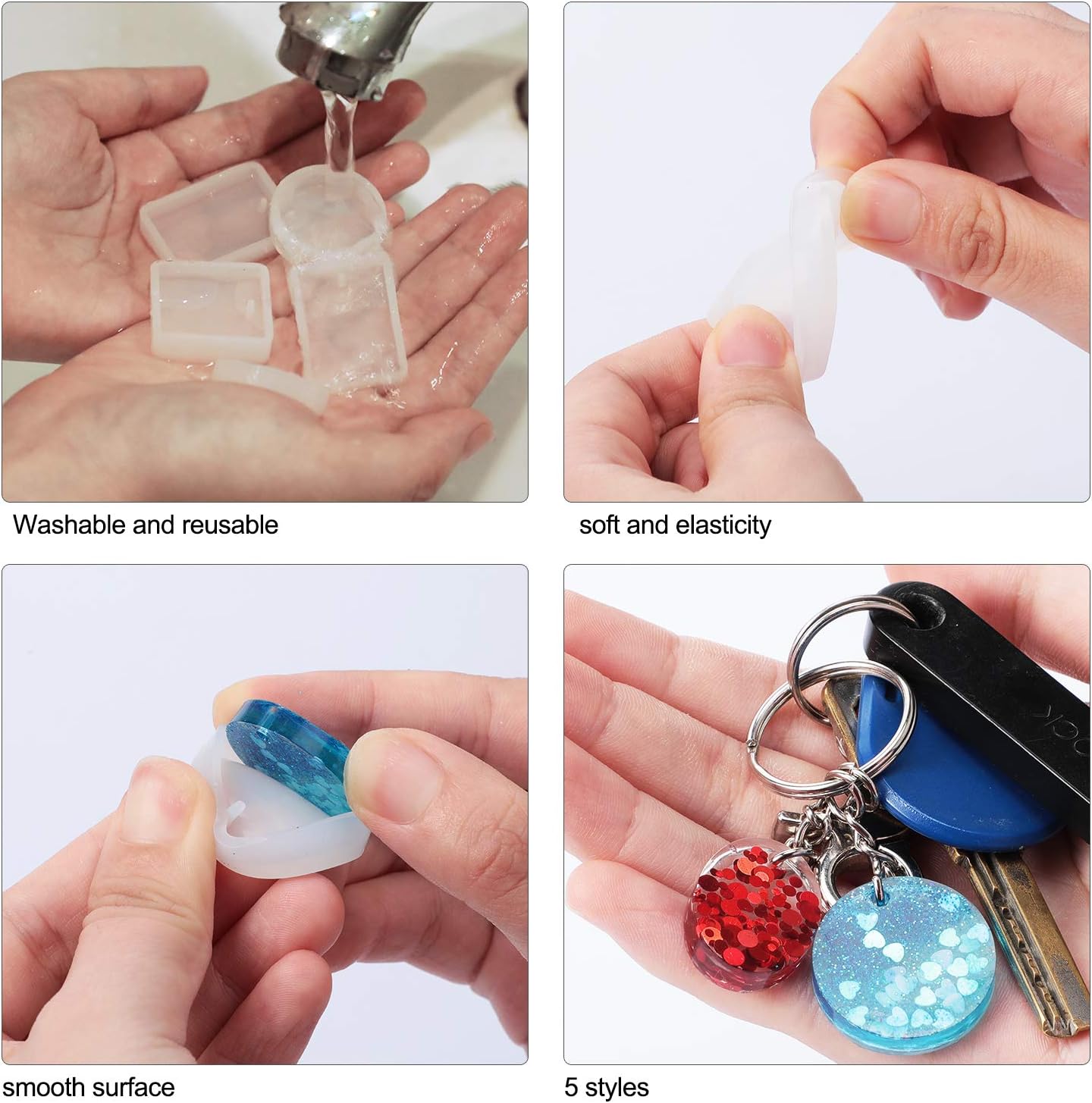 WILLBOND 67 Piece Resin Keychain Mold Set