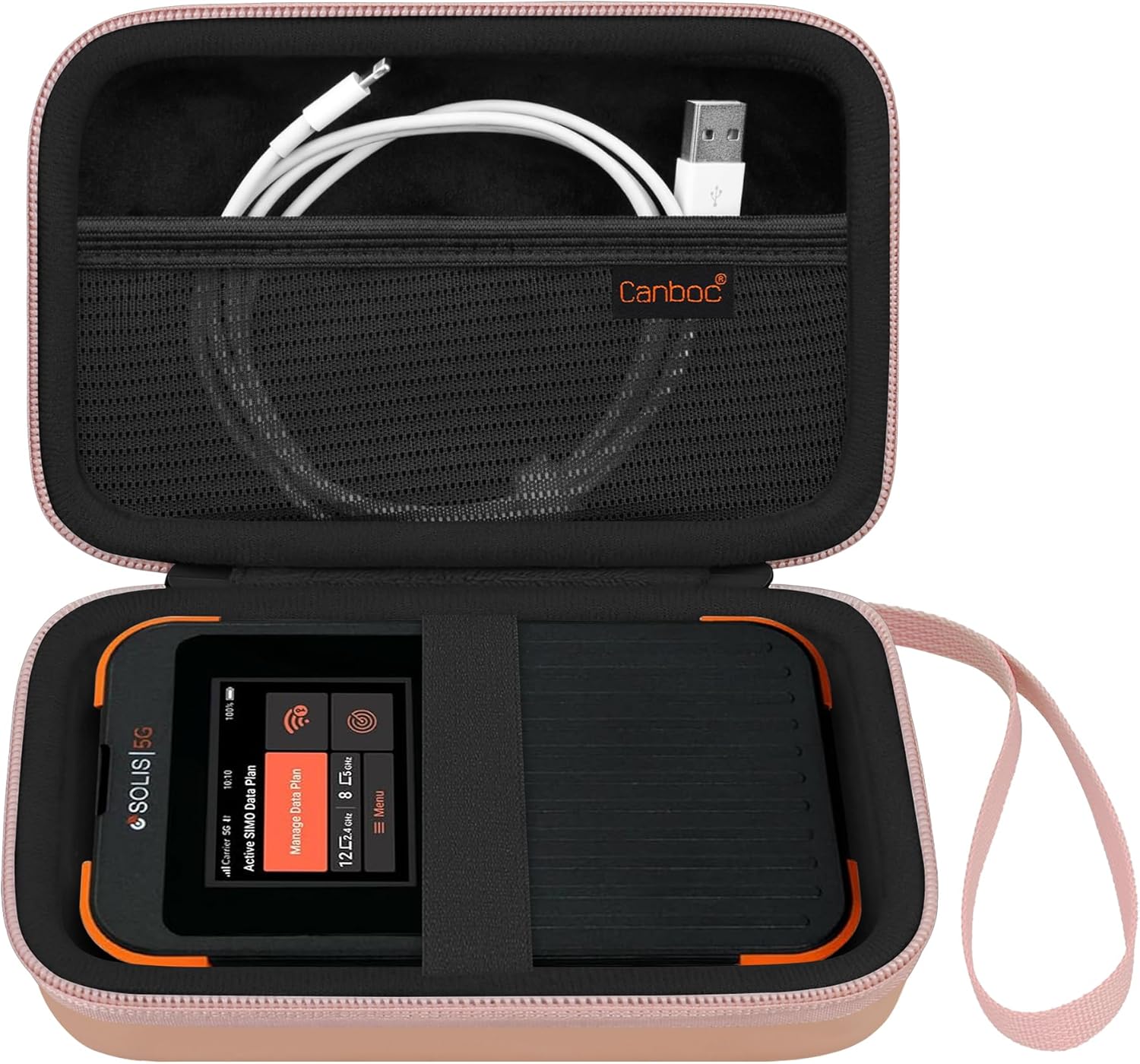 Canboc Hard Case for Solis 5G WiFi Hotspot Rose Gold Black
