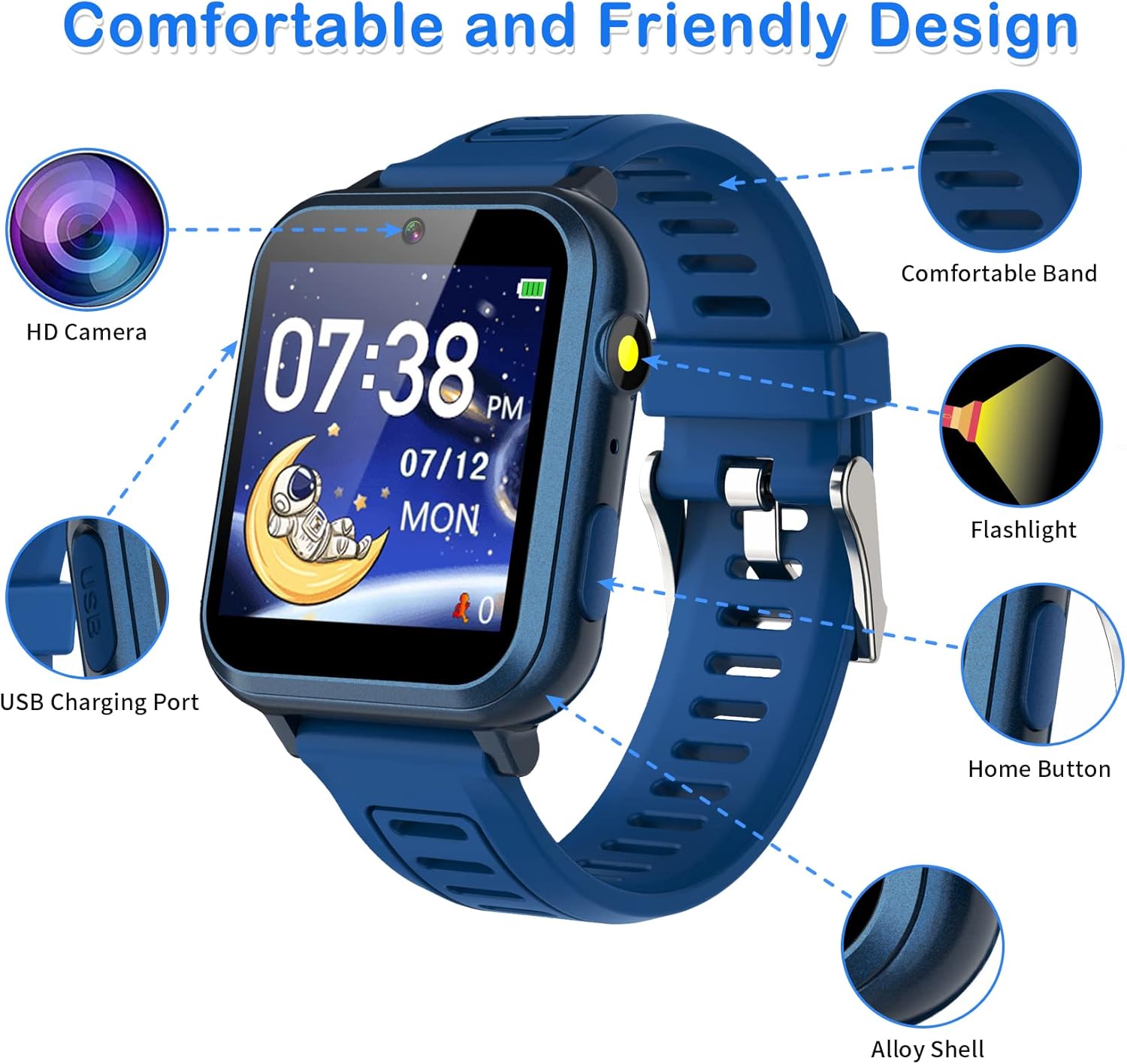 Phyulls Smart Watch for Kids with 24 Games and Alarm Clock