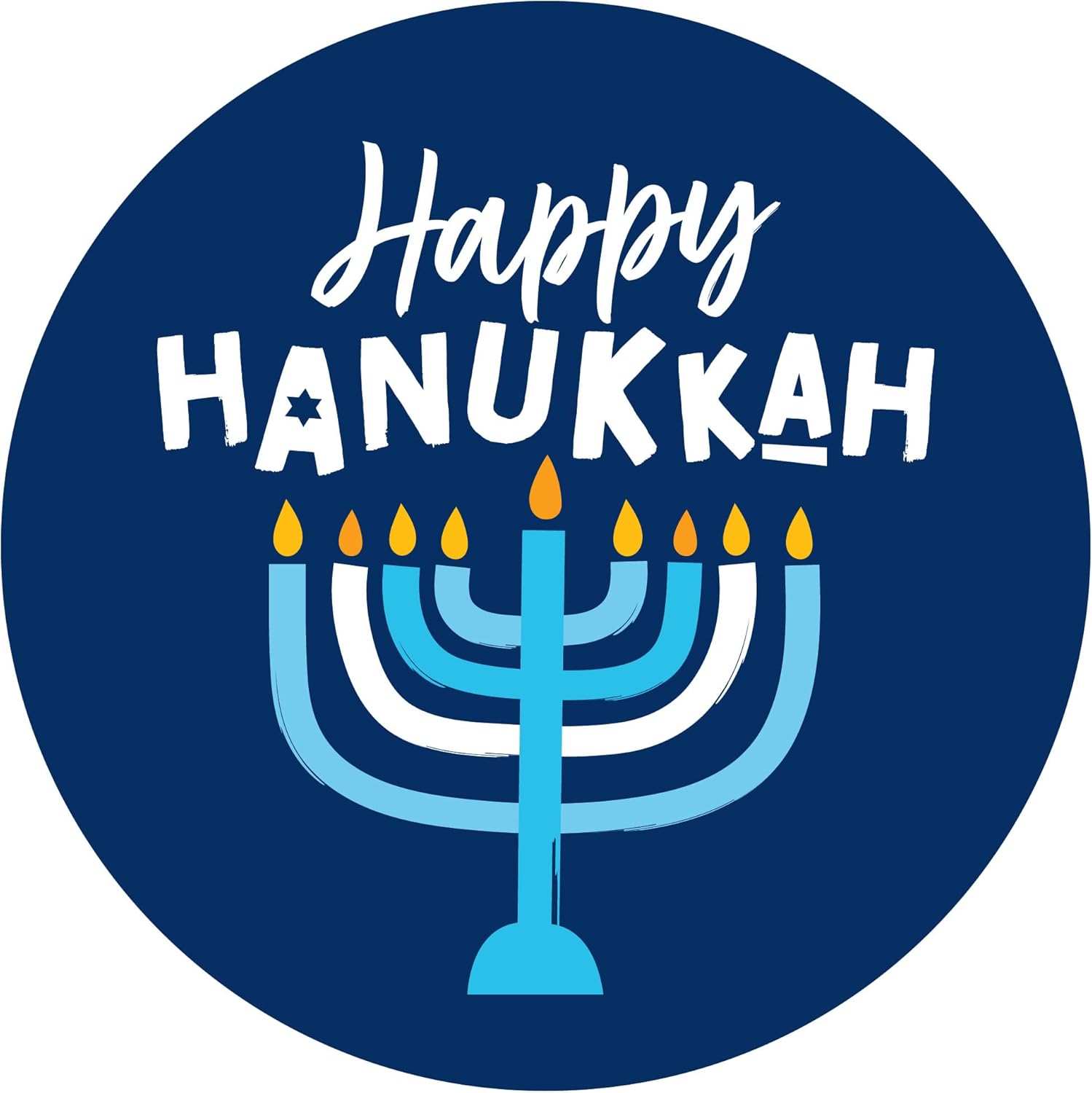 Big Dot of Happiness Hanukkah Menorah Sticker Labels - 24 Count