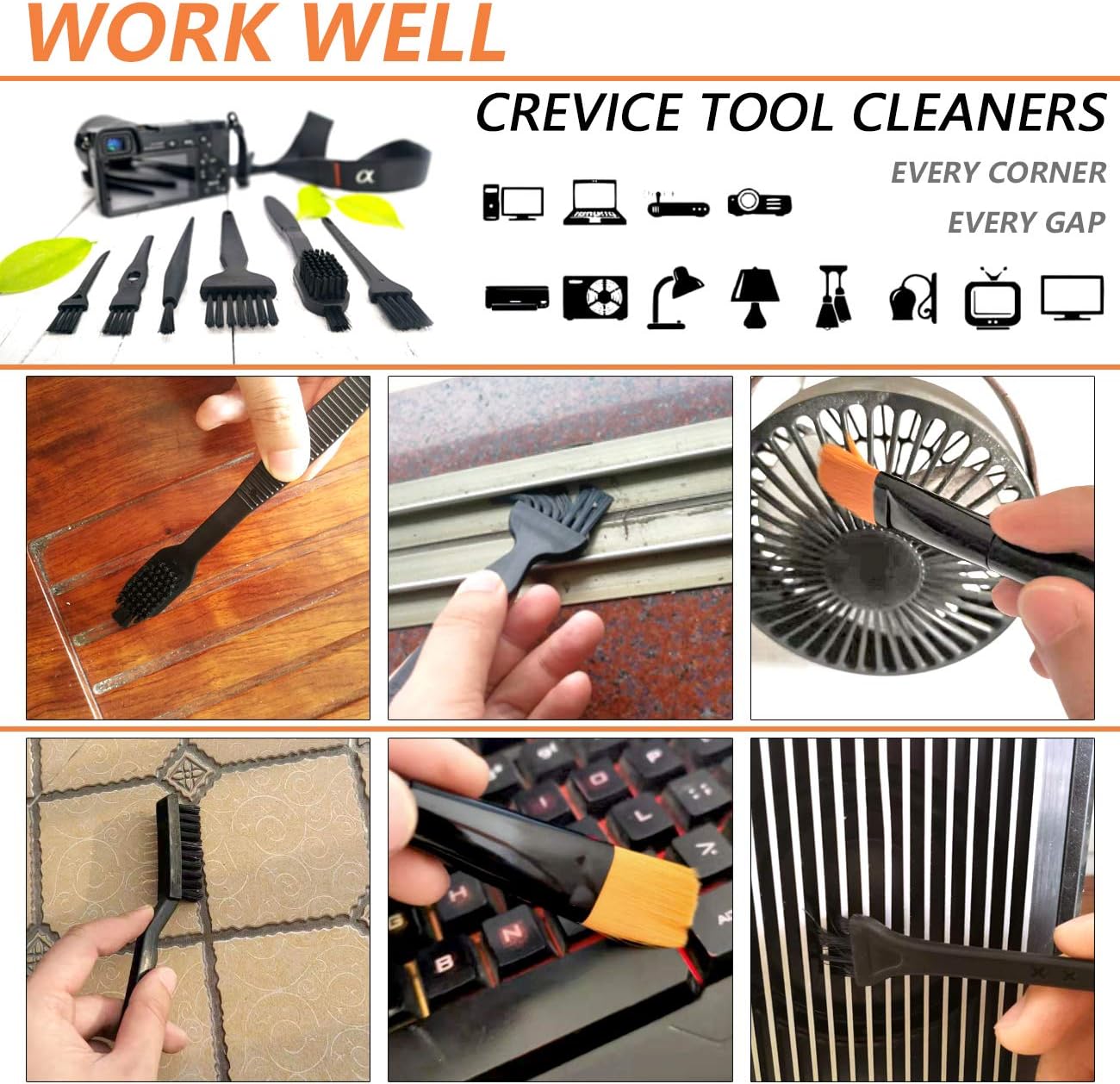 Computer Keyboard Laptop Cleaning Brush Set of 7