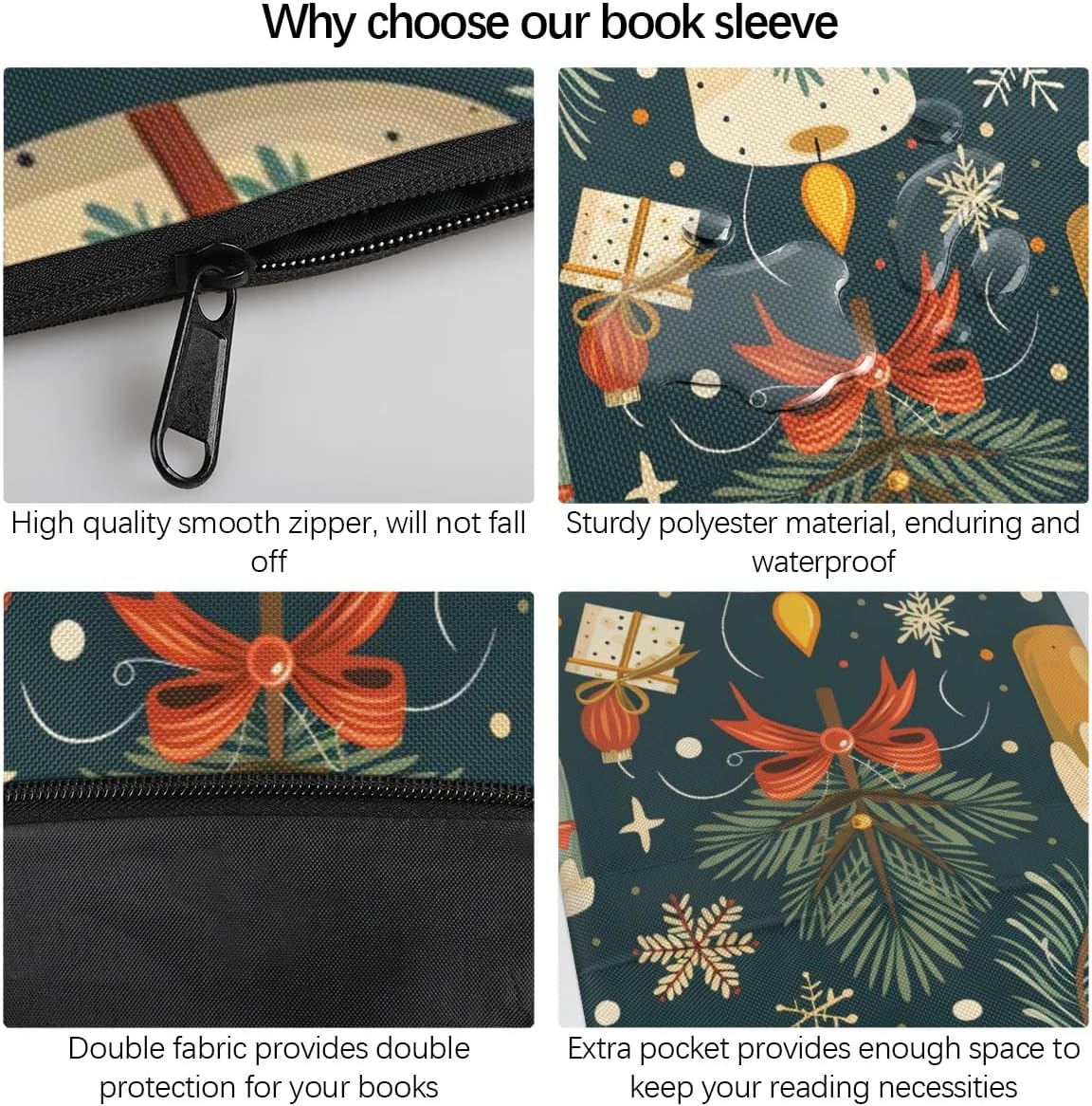 Christmas Candle Book Sleeve for Book Lovers Gifts