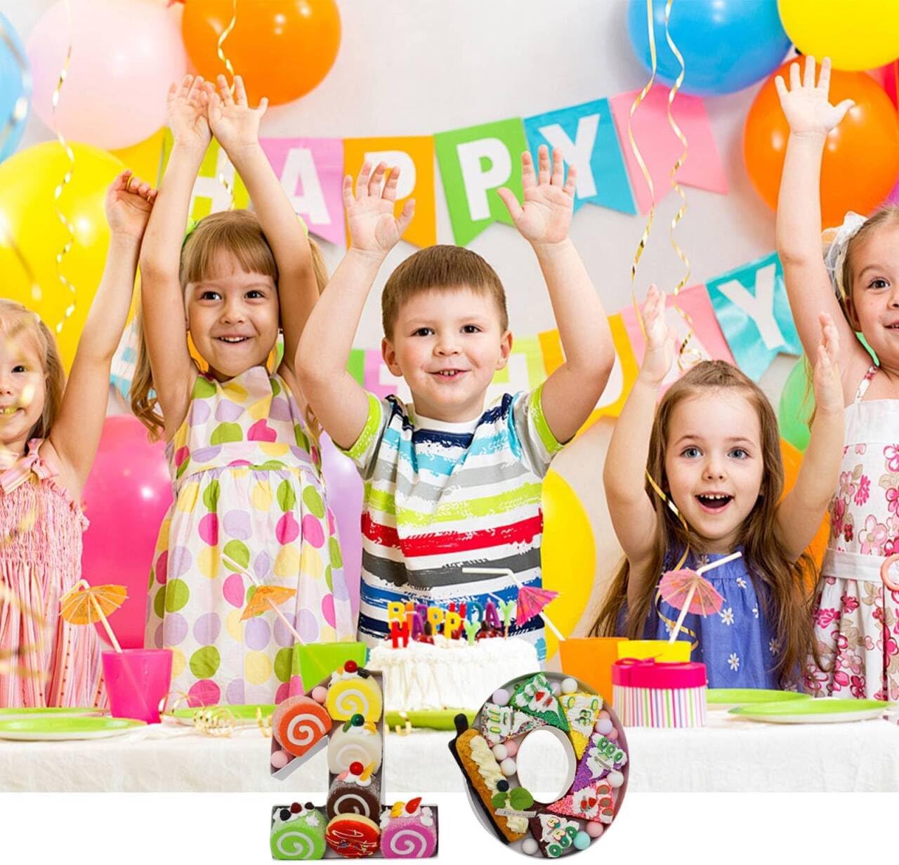 8in Fillable Paper Mache Number Cardboard Letter Birthday Treat Container Set