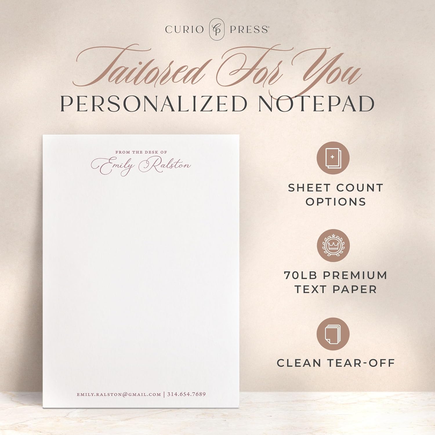 Personalized Nostalgia Notepad with Classic Script Font