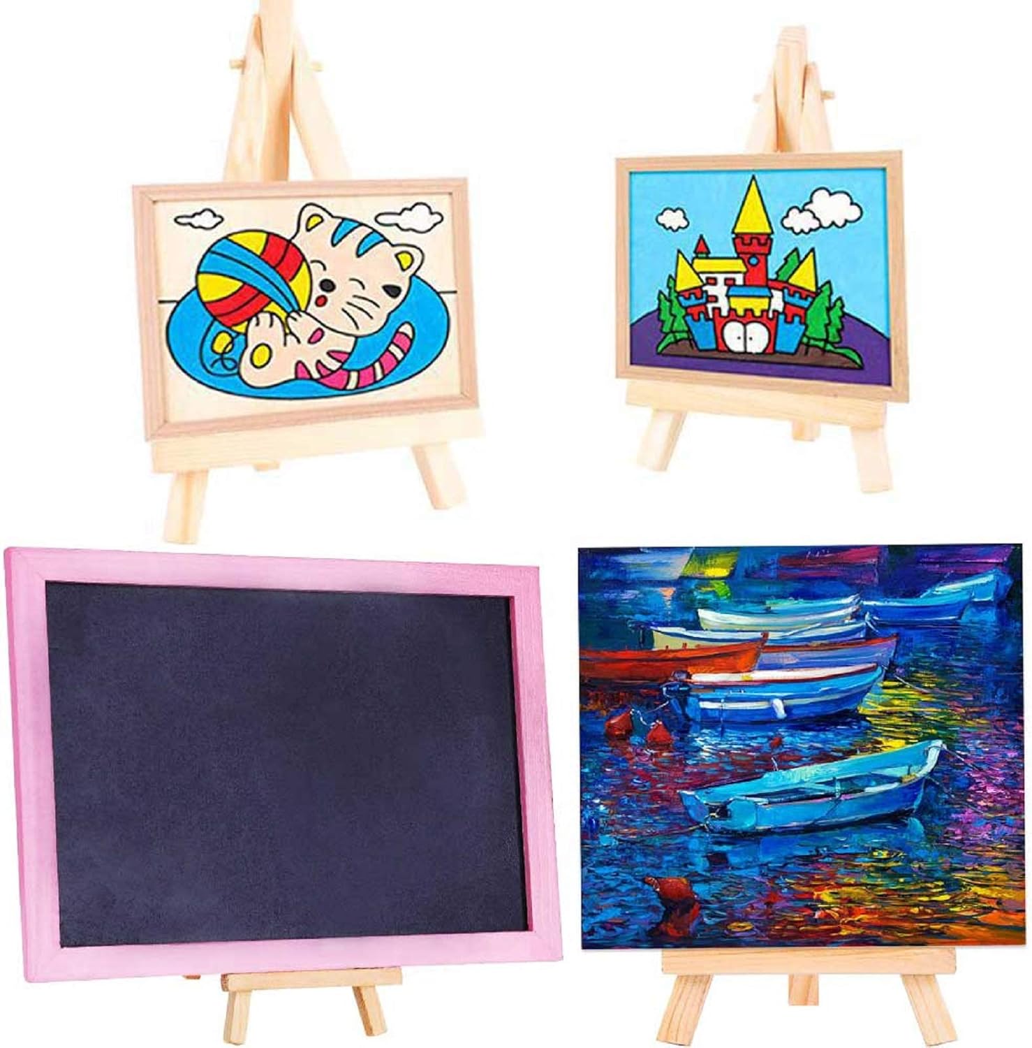 6 Pack 94 Inch Tall Wood Easels for Art and Display