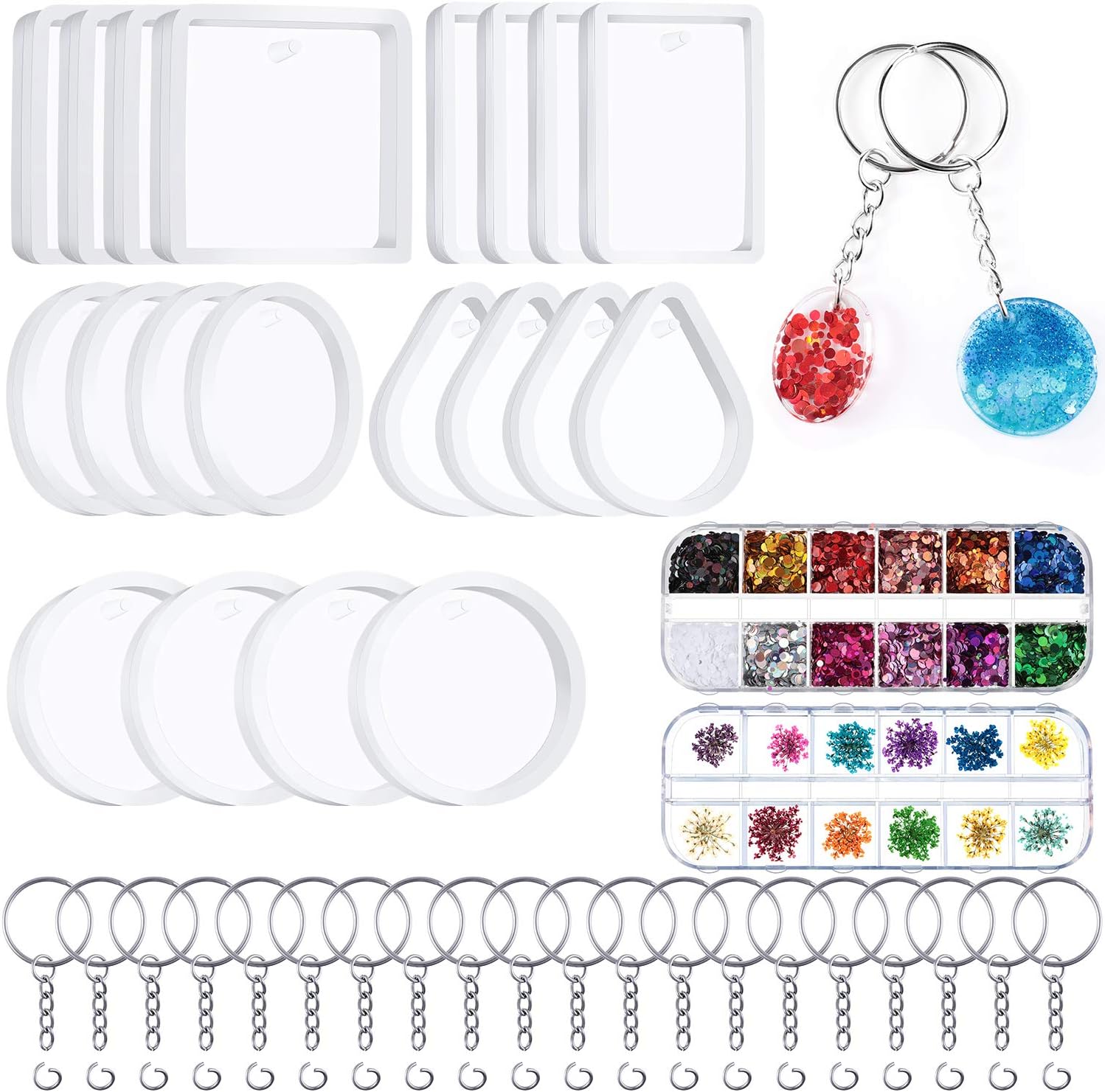 WILLBOND 67 Piece Resin Keychain Mold Set
