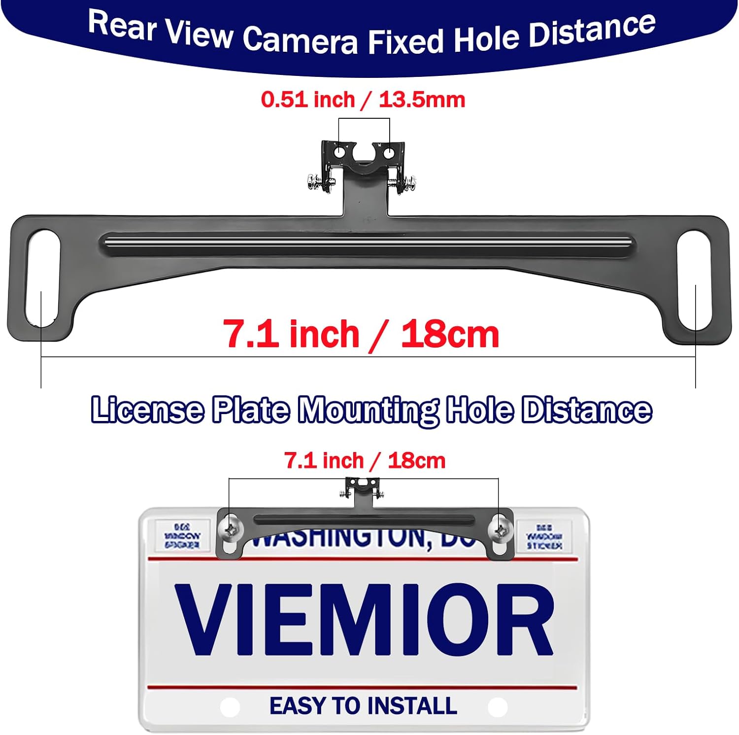 Universal Car Rear View Camera License Plate Bracket