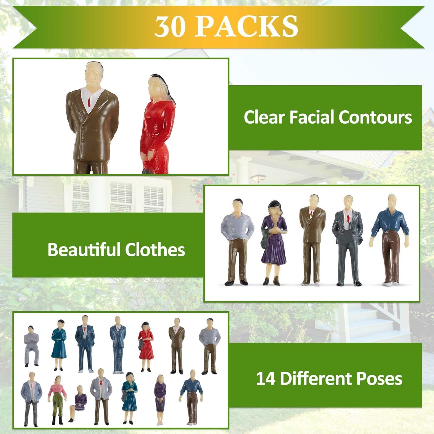 Juexica 30 Pcs Mini People Figurines 150 Scale Model Train Accessories