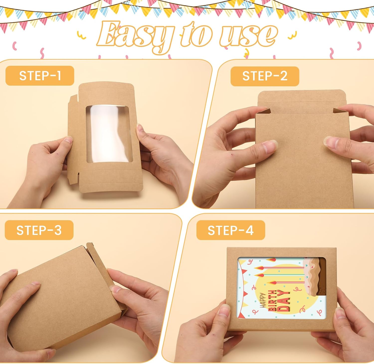 60 Pcs Greeting Card Storage Boxes with Transparent Window