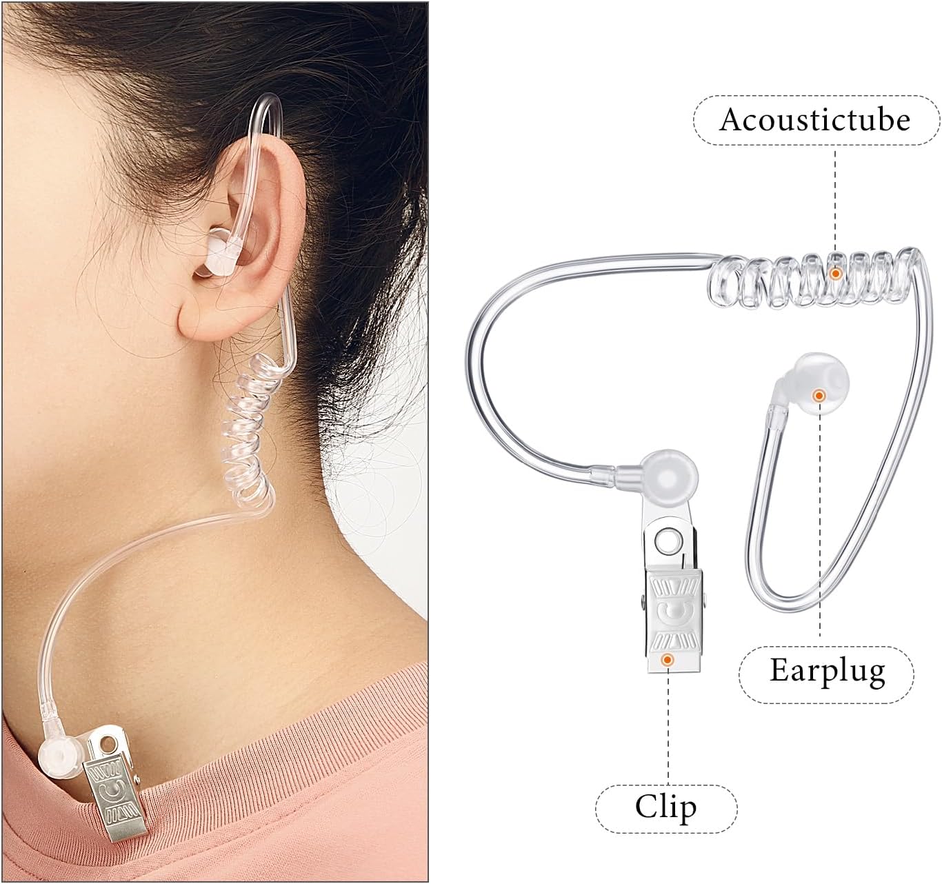 4 Pack Fake Spy Earpiece for Halloween Cosplay Role Play