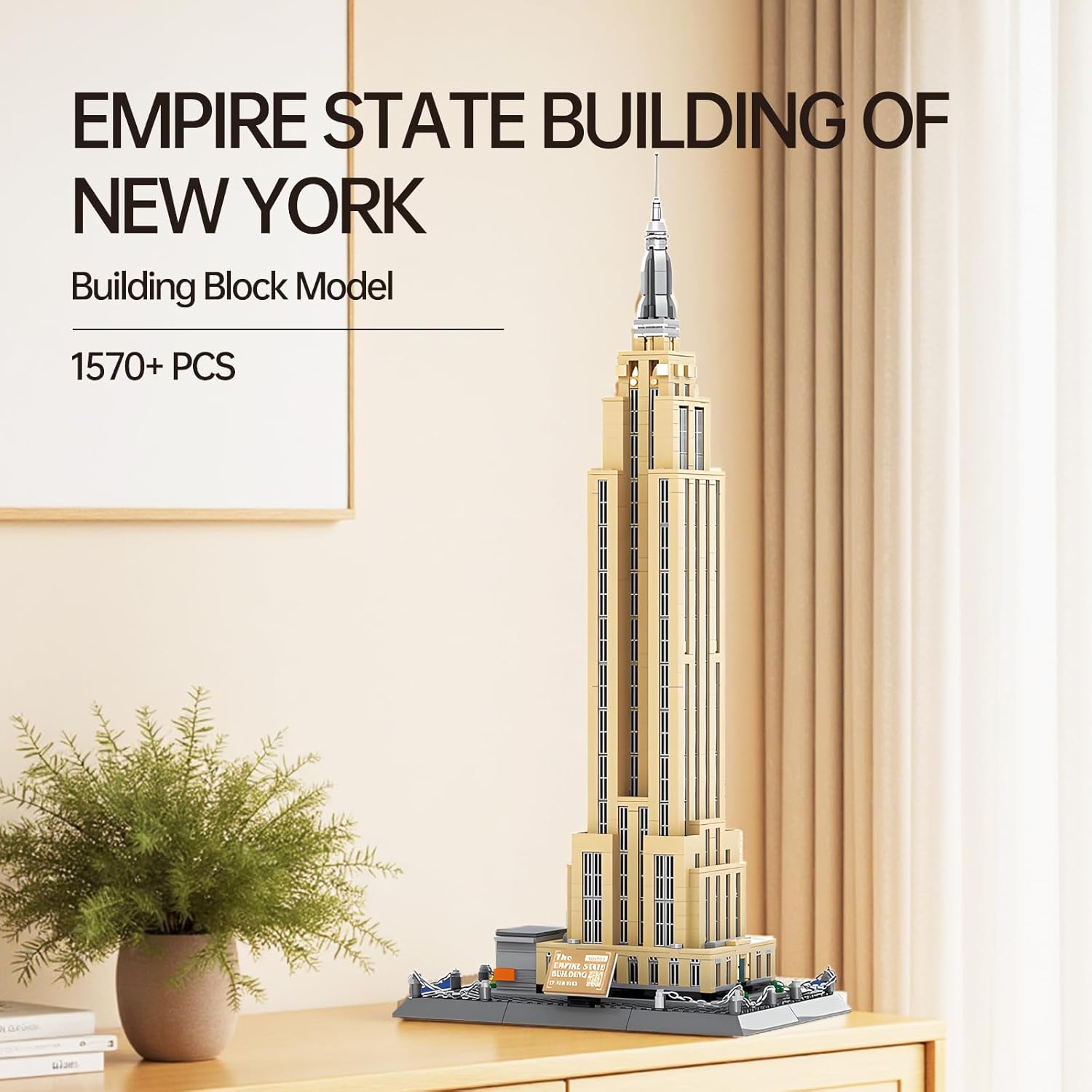 Empire State Architecture Building Block Set with 1570 Pieces