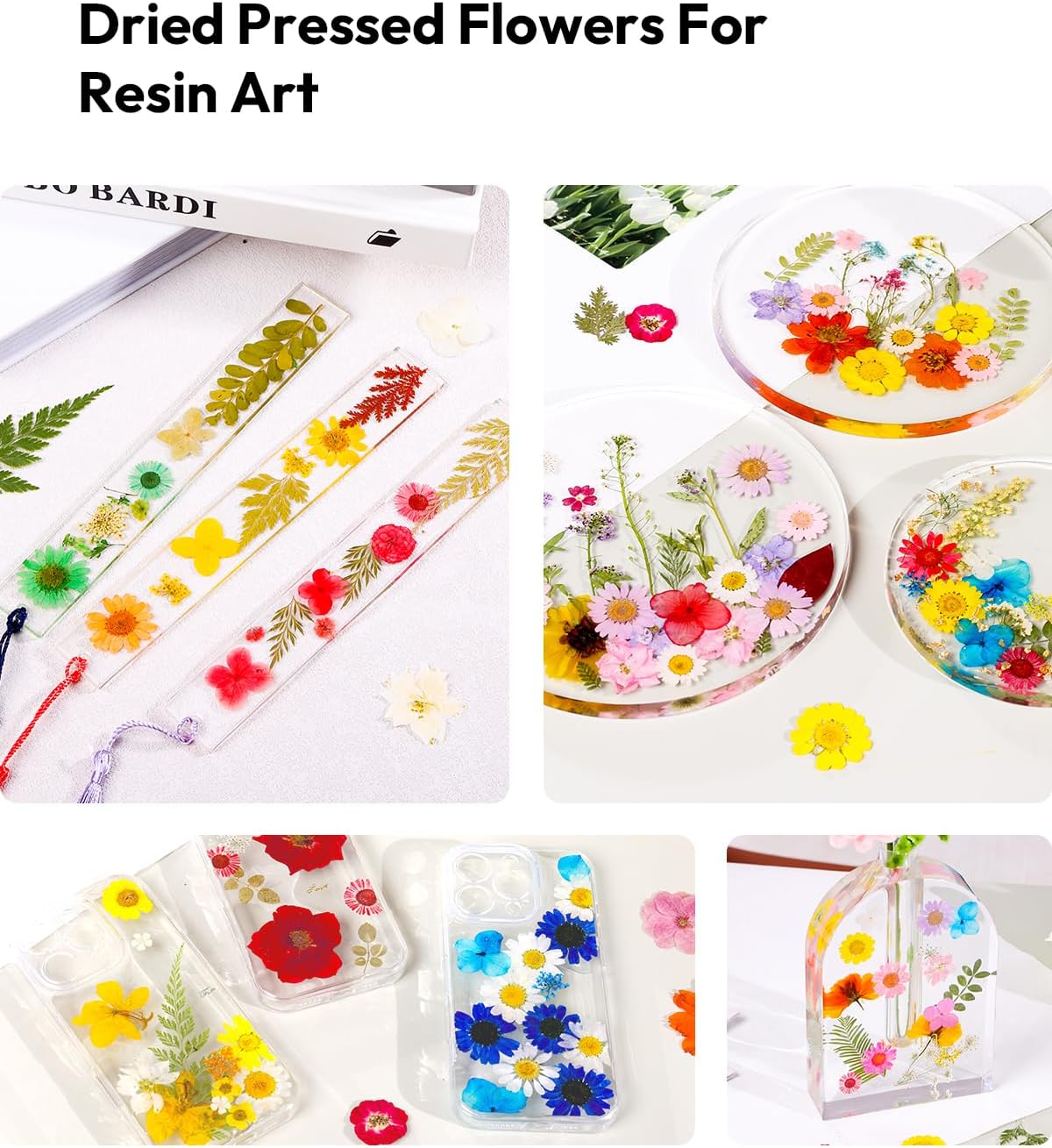 174 Pcs Dried Flowers Pressed for Craft Projects