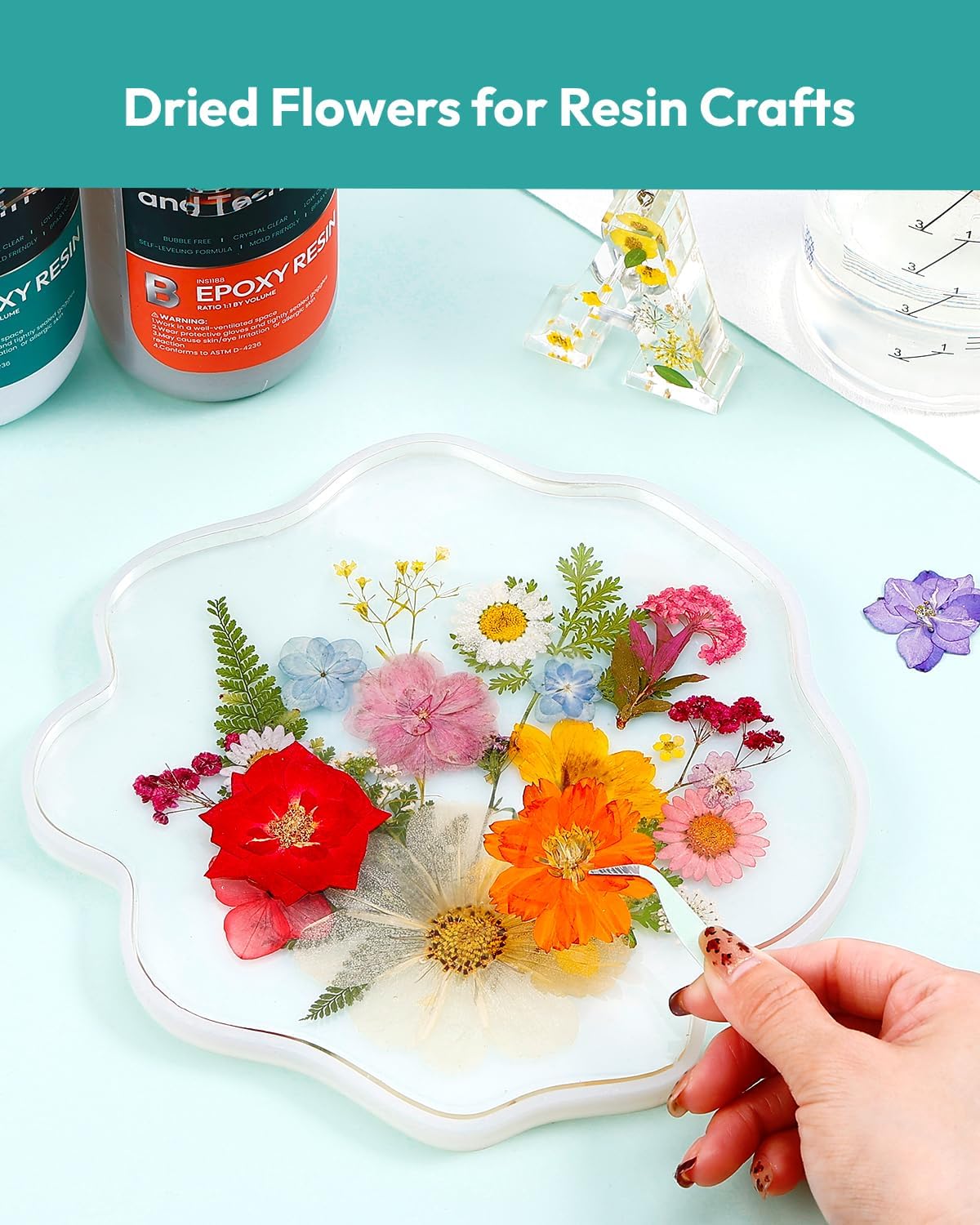 174 Pcs Dried Flowers Pressed for Craft Projects