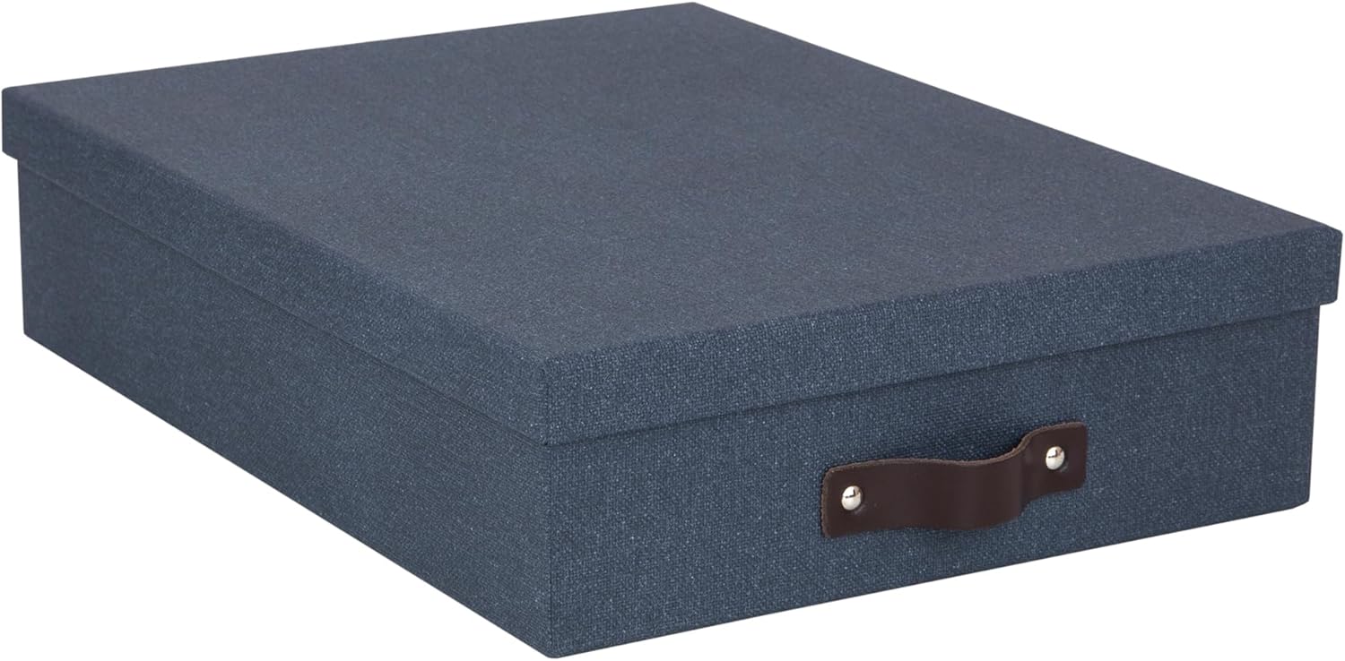Bigso Oskar Canvas File Box - Blue 33 x 102 x 138 in