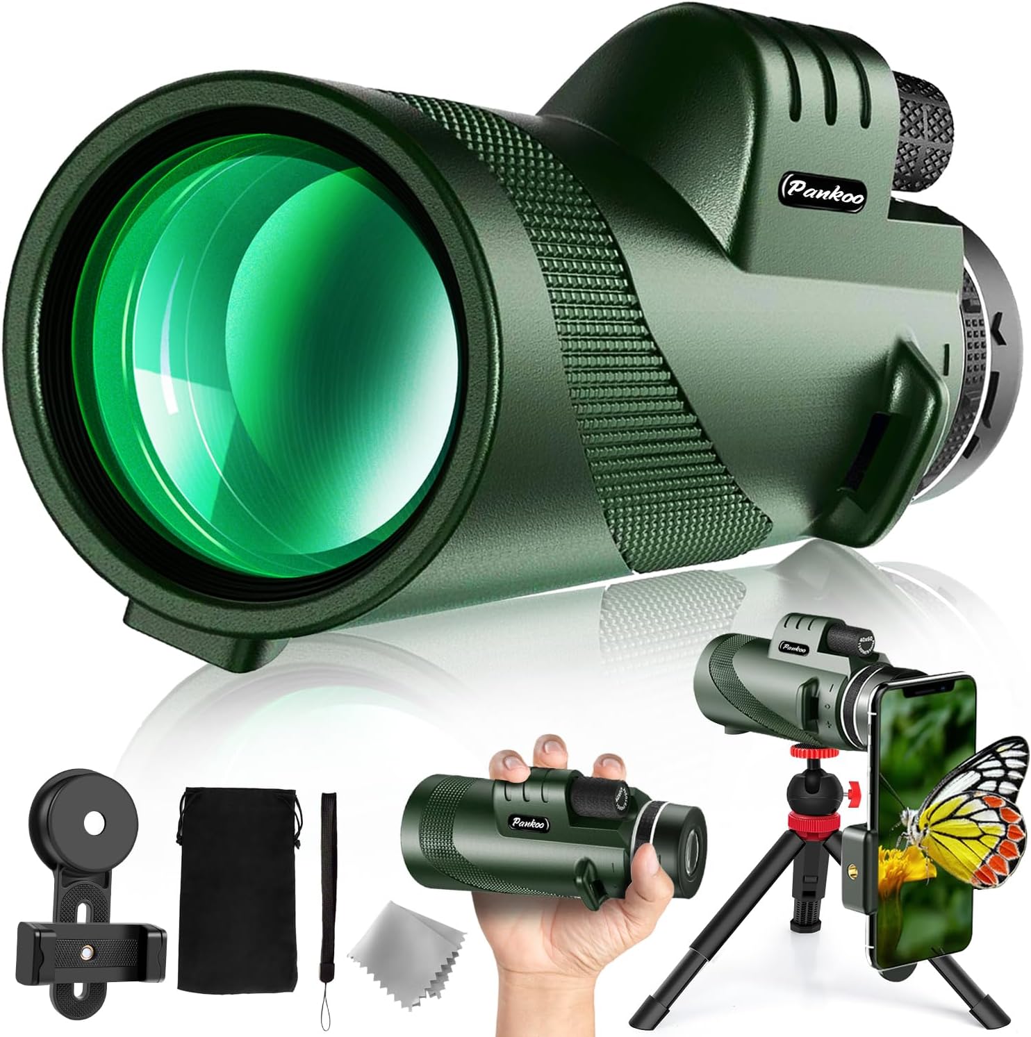 40X60 Monocular Telescope with Phone Adapter and Tripod