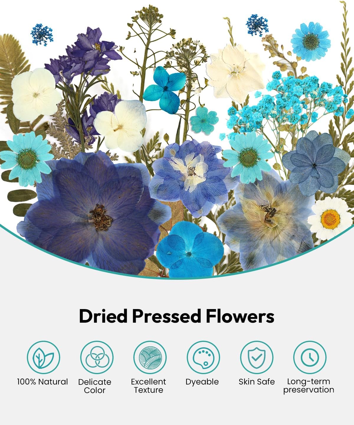 174 Pcs Dried Flowers Pressed for Crafts