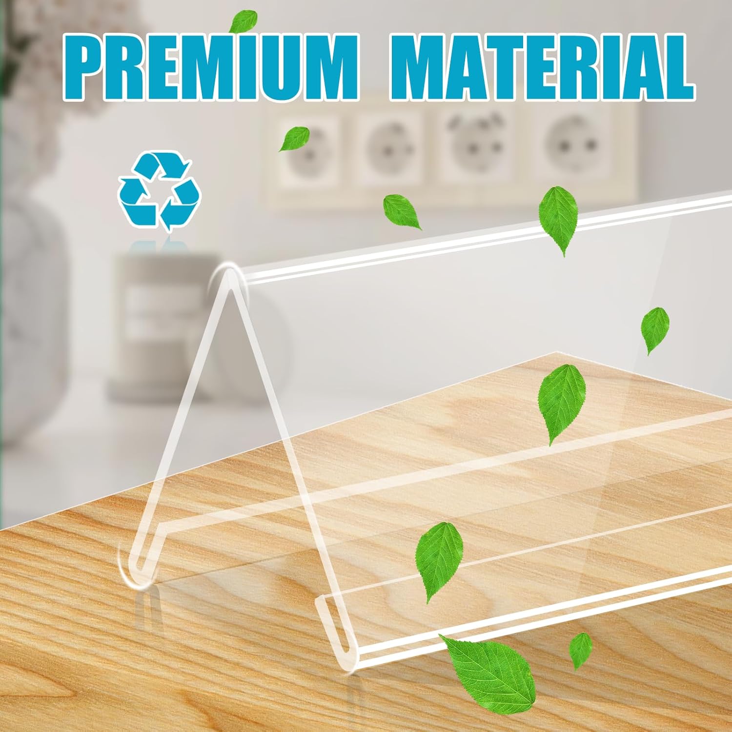 30 PCS Clear Acrylic Name Card Holders for Desks and Tables