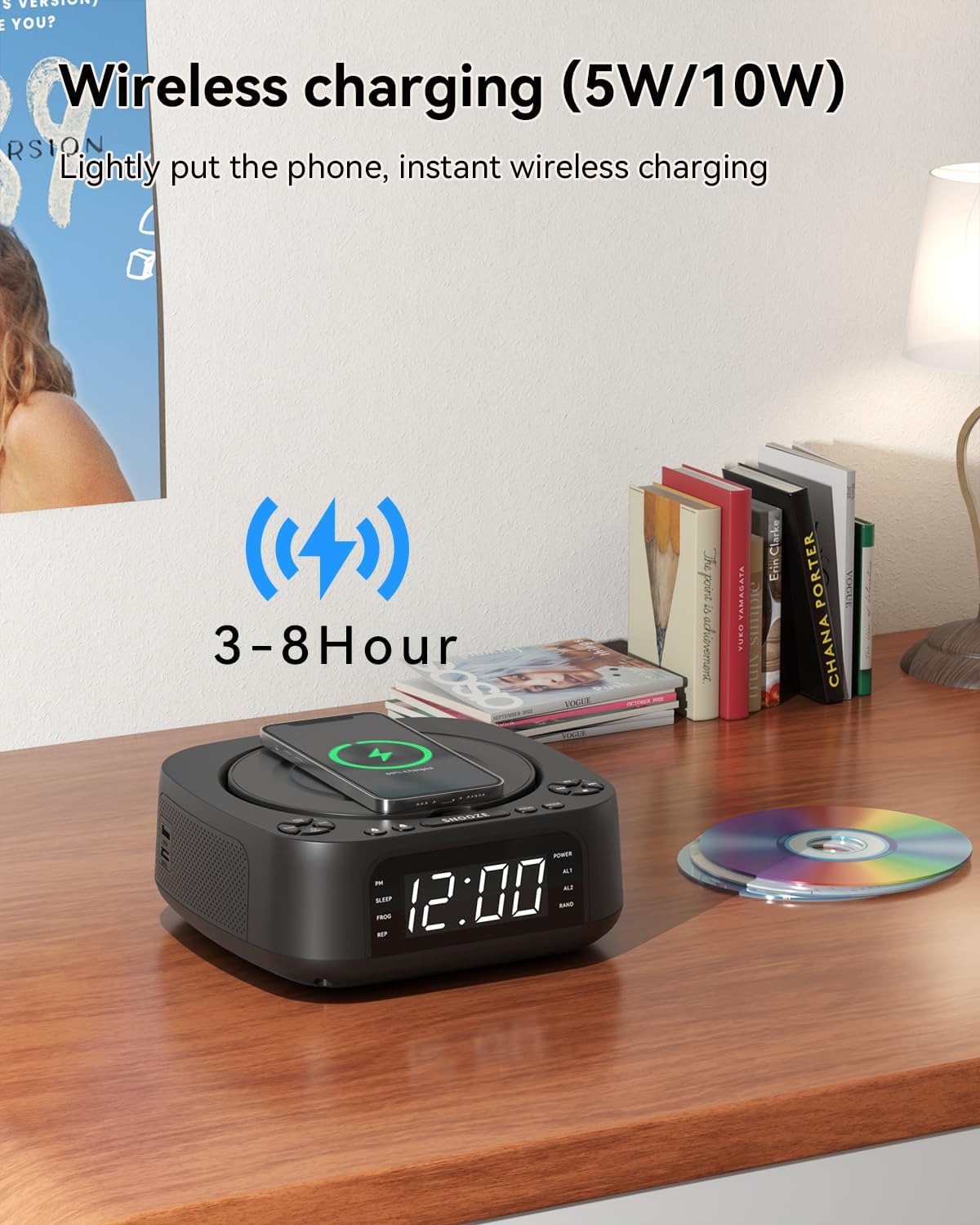 MONODEAL Portable CD Player with Bluetooth FM USB and Sleep Timer