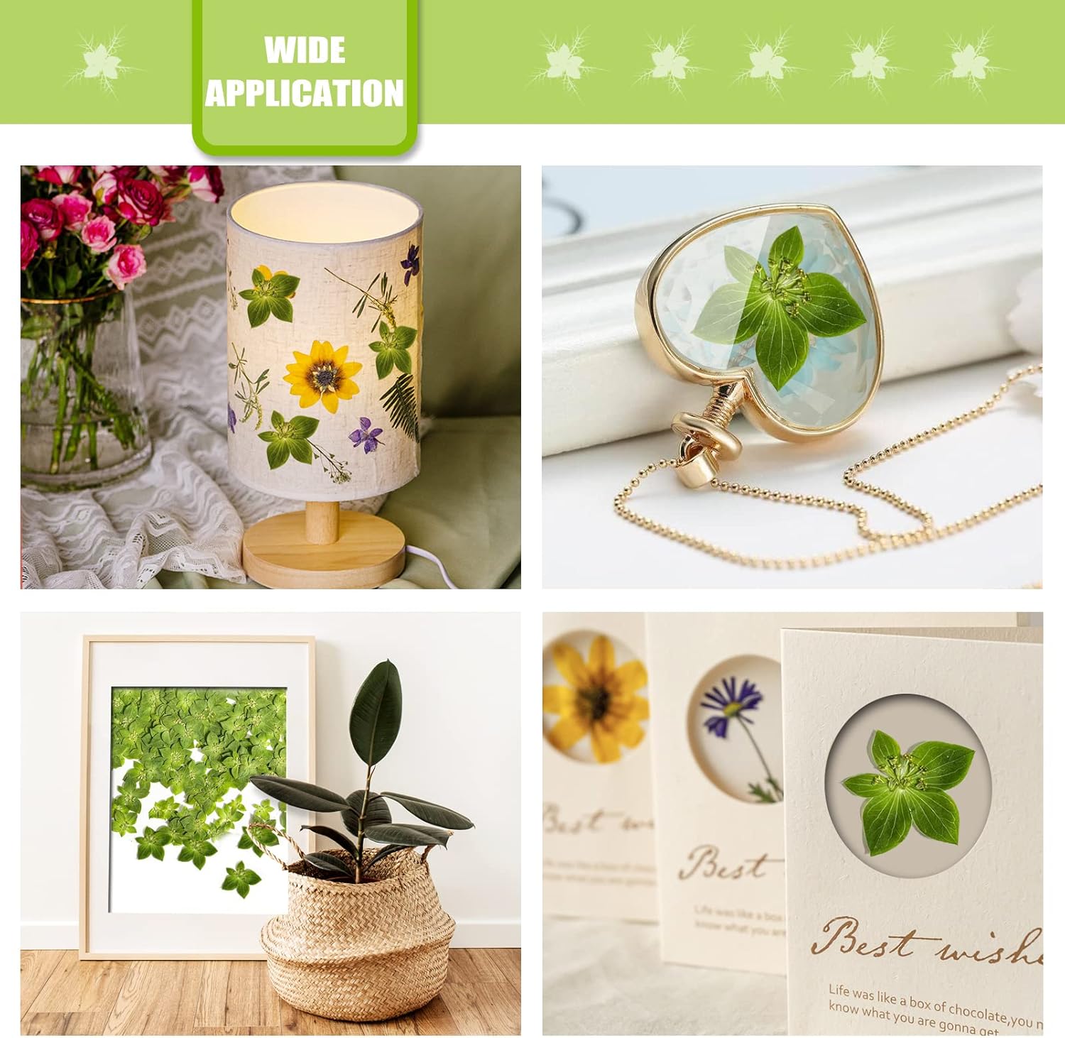 Green Dried Leaves for Resin Crafts 42PCS