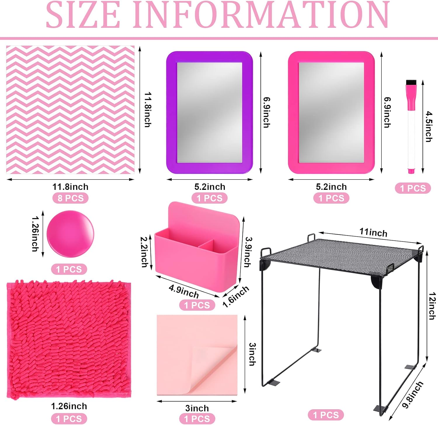 Colarr 17 Pcs Locker Organizer and Decor Kit
