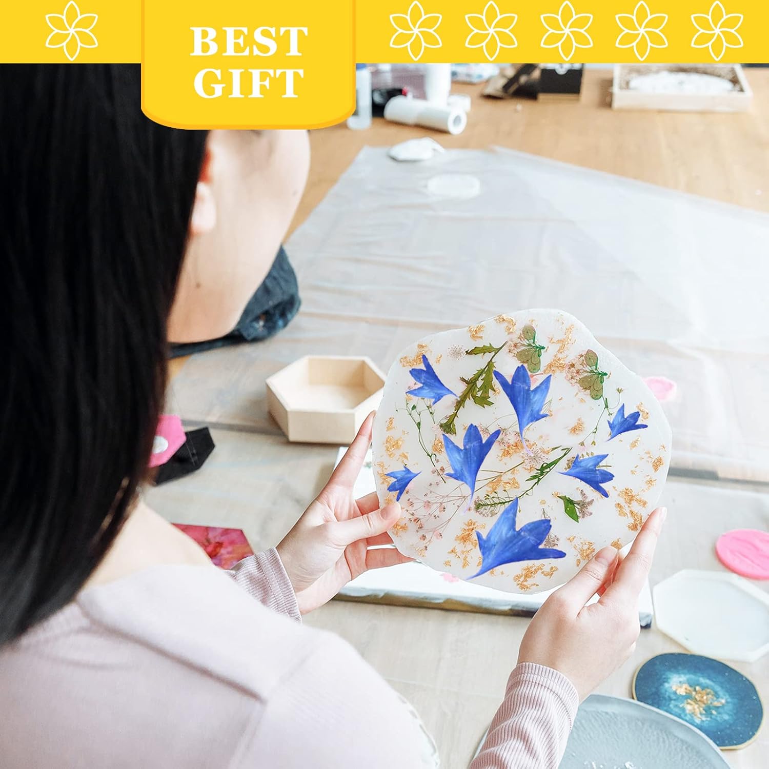 Blue Dried Pressed Corn-Flower for Resin Crafts 50PCS