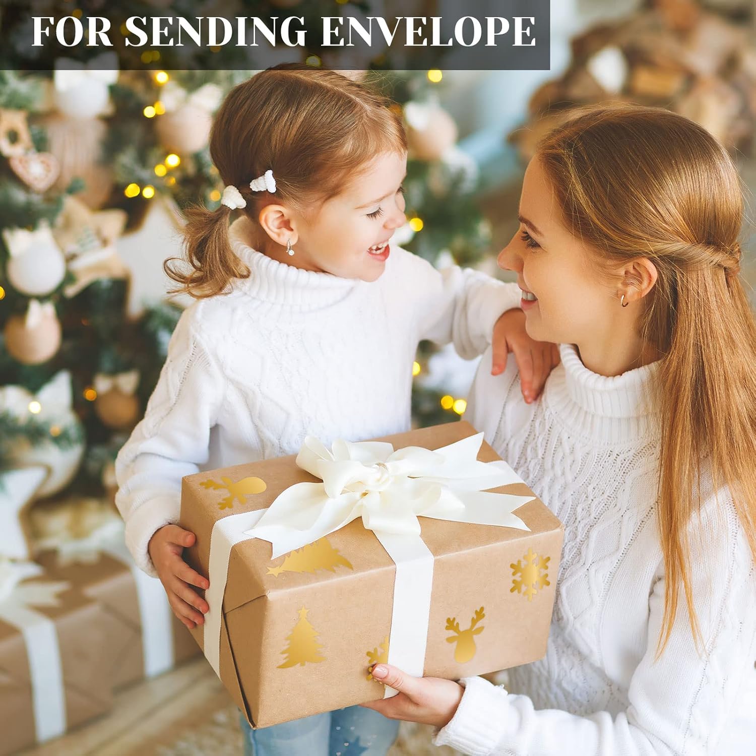 Whaline 300Pcs Christmas Envelope Seal Stickers