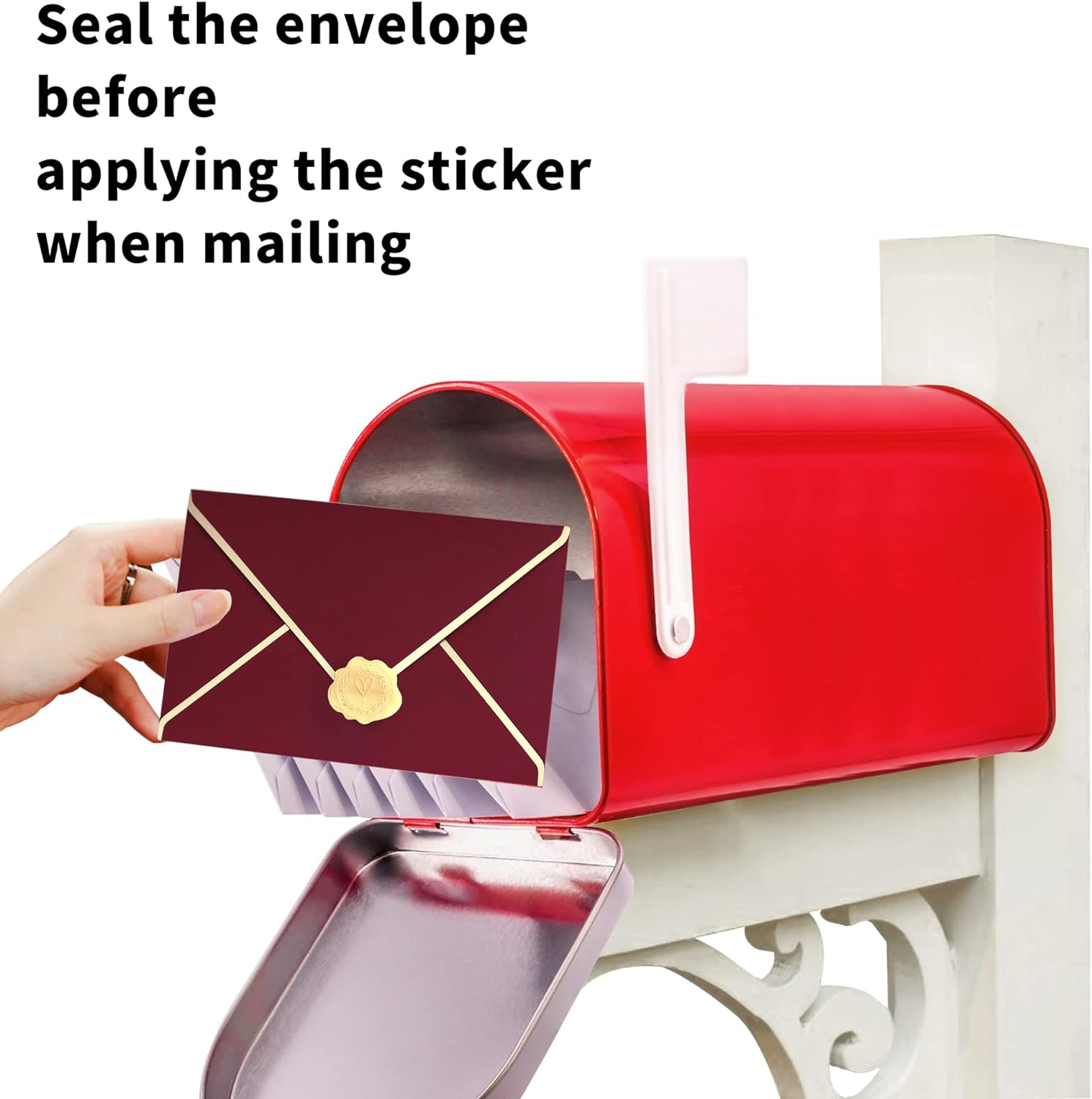 300pcs Gold Heart Envelope Seals with Self-Adhesive
