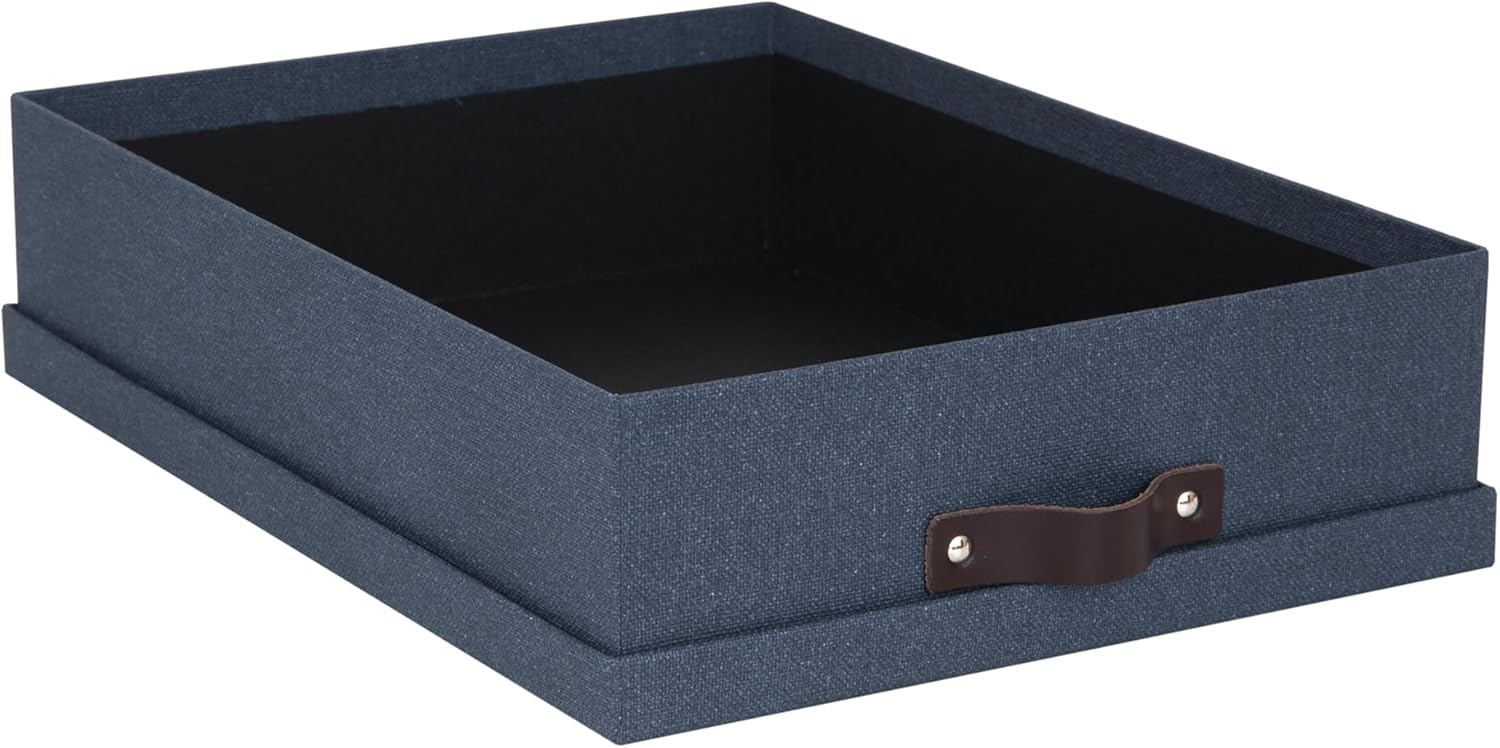 Bigso Oskar Canvas File Box - Blue 33 x 102 x 138 in