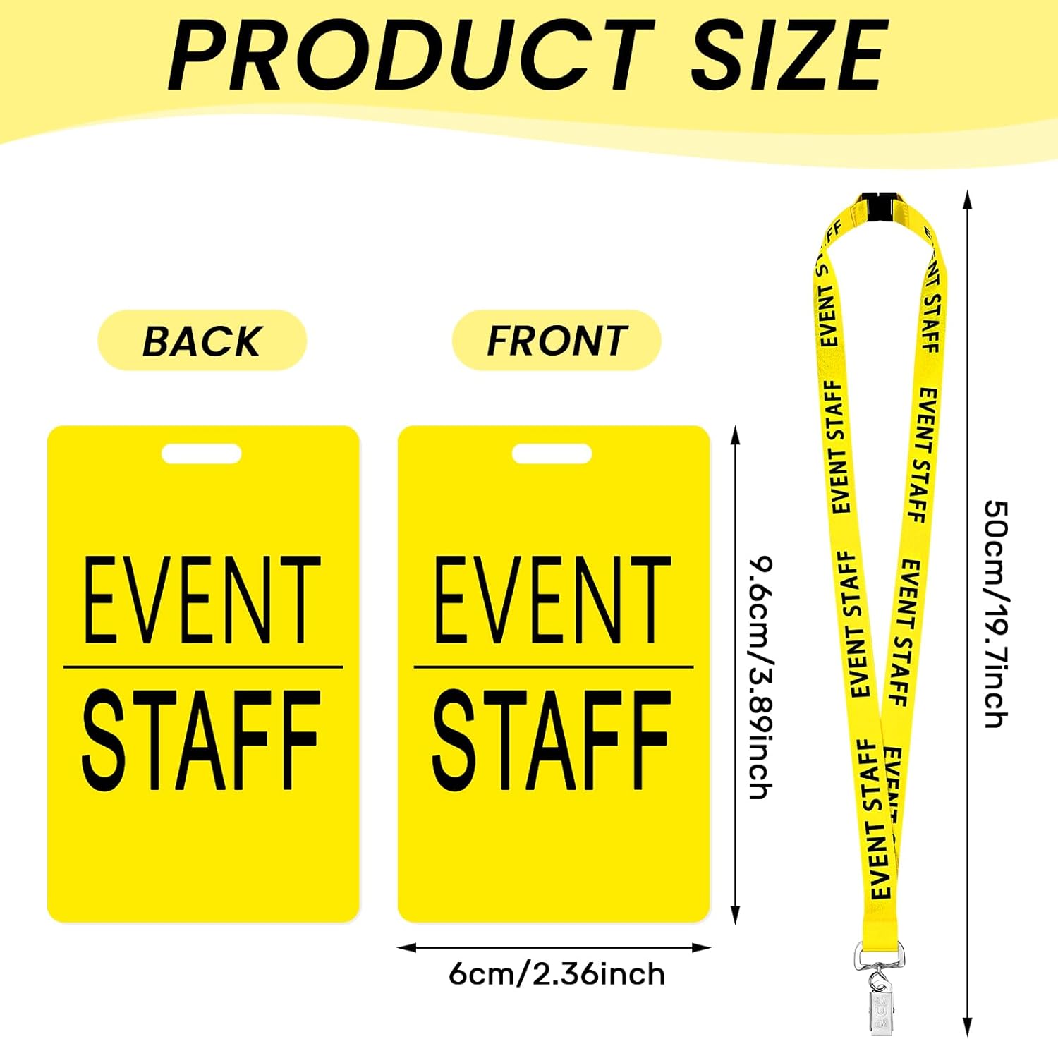 Qilery 50 Set Lanyards with PVC Cards for Events