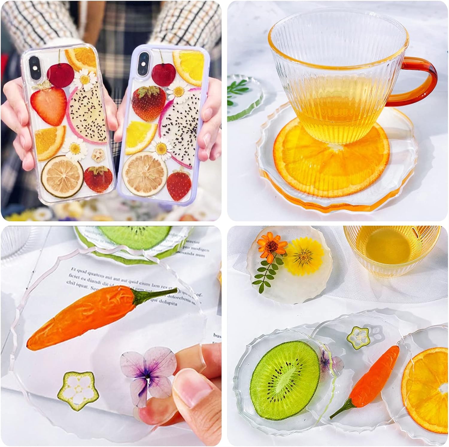 Pressed Dried Flowers Fruits Resin Molds 75 Pieces Assorted