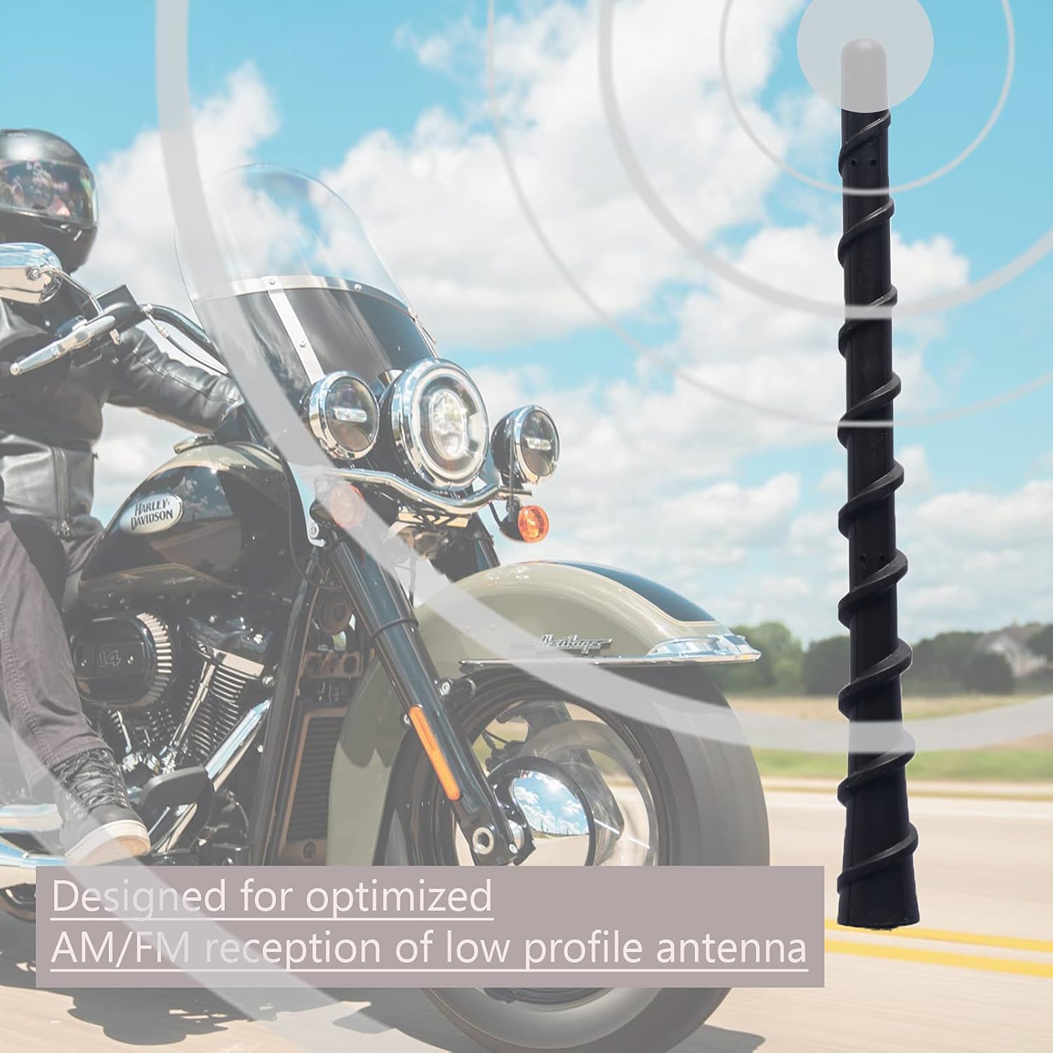 Jamscar Shorty Radio Antenna for Harley Davidson
